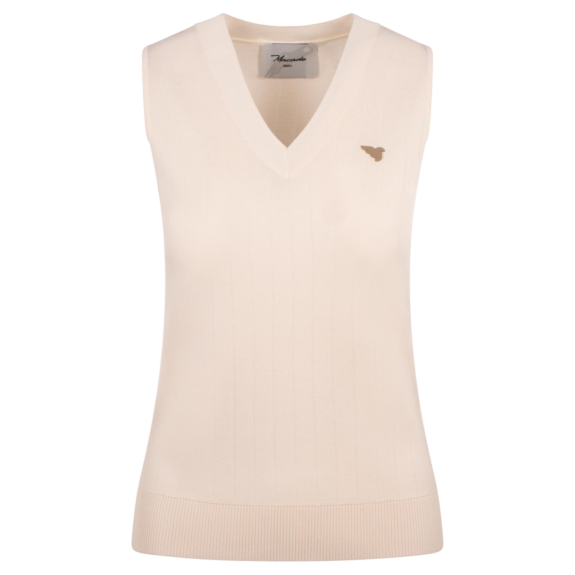 Macade Golf Ana Sleeveless V-Neck Ladies Golf Slipover Ivory