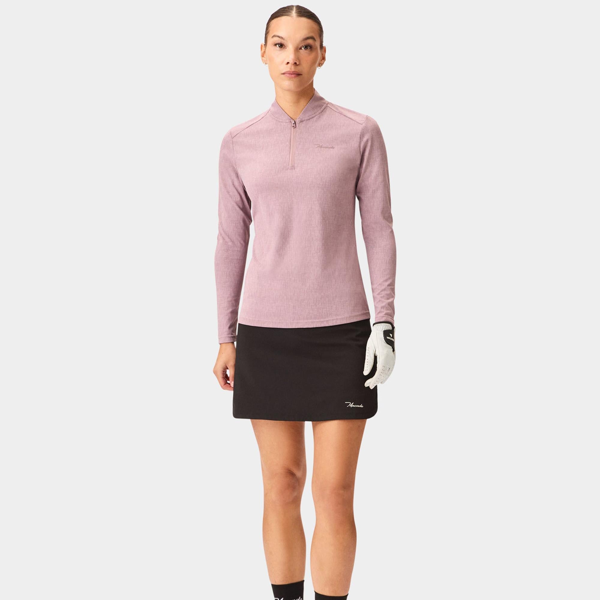 Macade Golf Dawn Long Sleeve Ladies Bomber Shirt Mauve