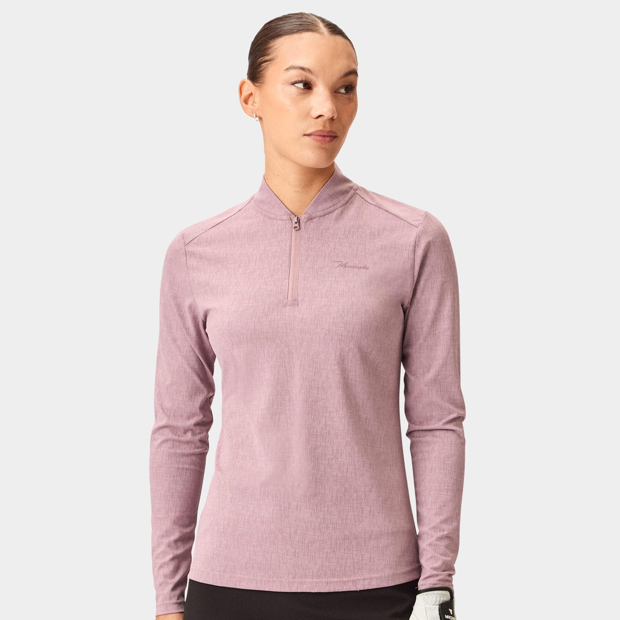 Macade Golf Dawn Long Sleeve Ladies Bomber Shirt Mauve