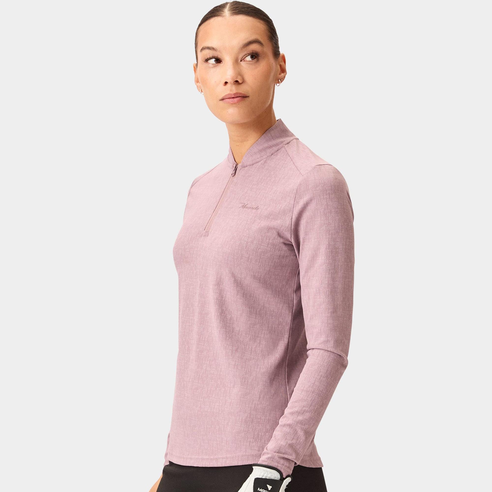 Macade Golf Dawn Long Sleeve Ladies Bomber Shirt Mauve