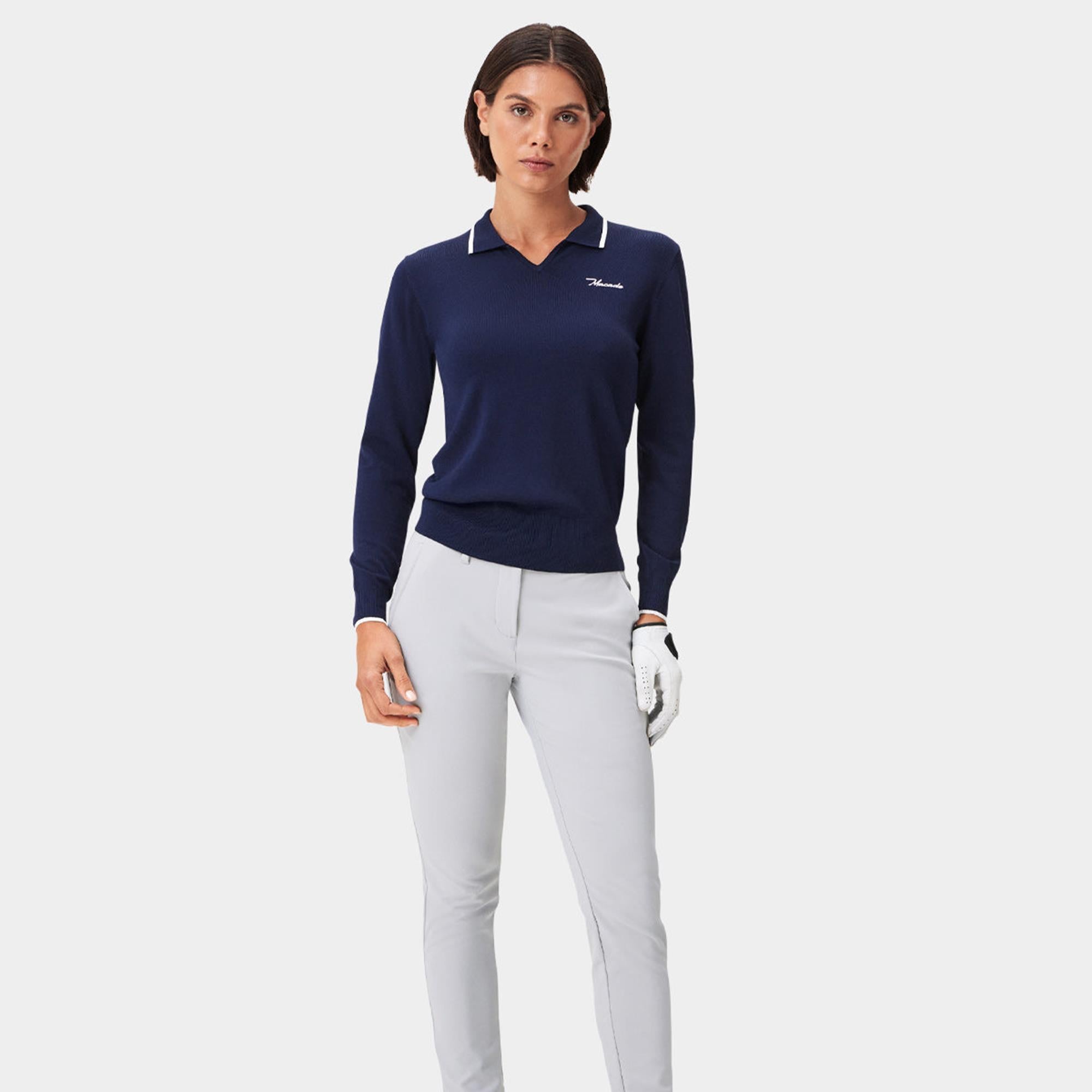 Macade Golf Ella Knit Ladies Golf Top Dark Blue
