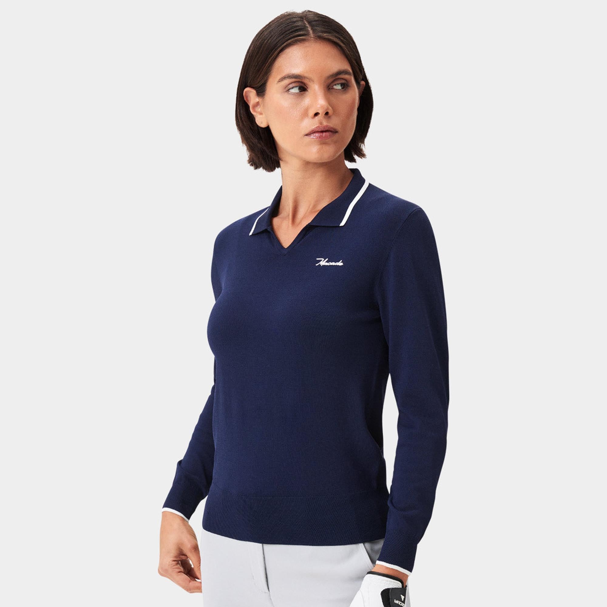 Macade Golf Ella Knit Ladies Golf Top Dark Blue
