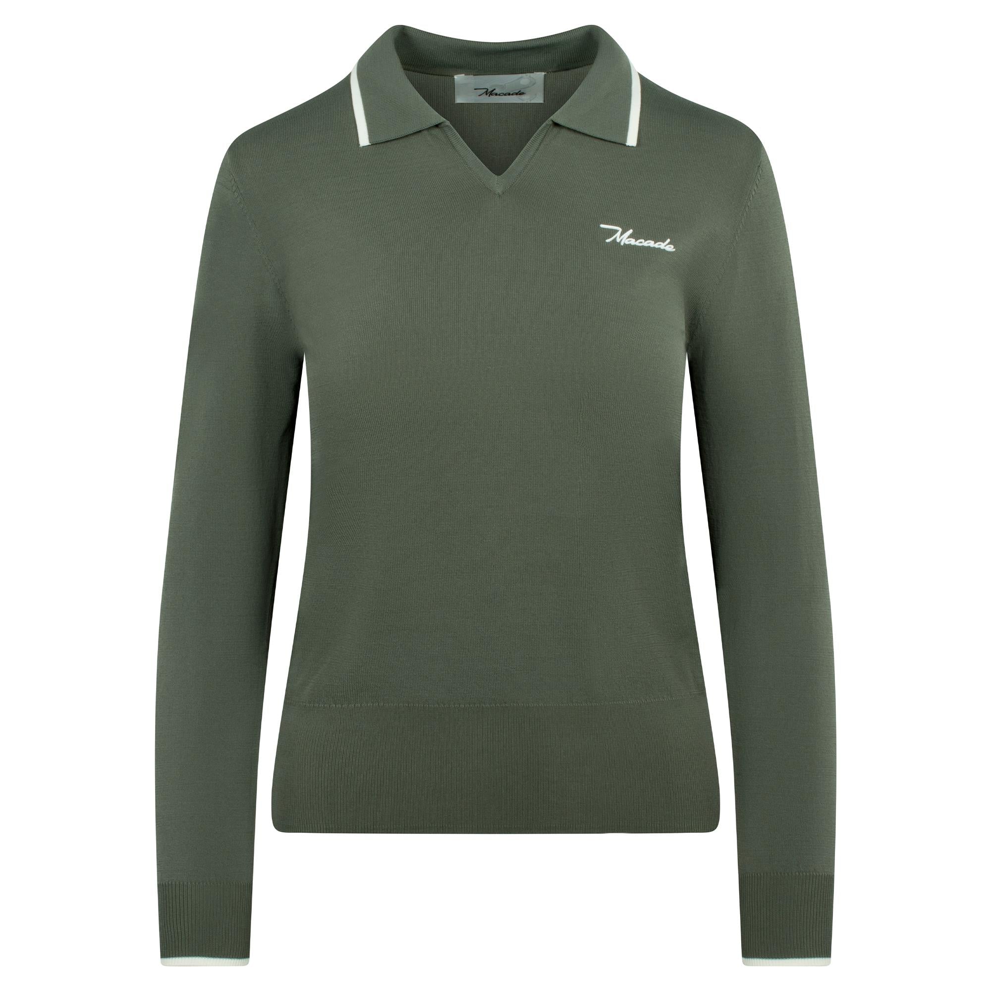 Macade Golf Ella Knit Ladies Golf Top Sage Green