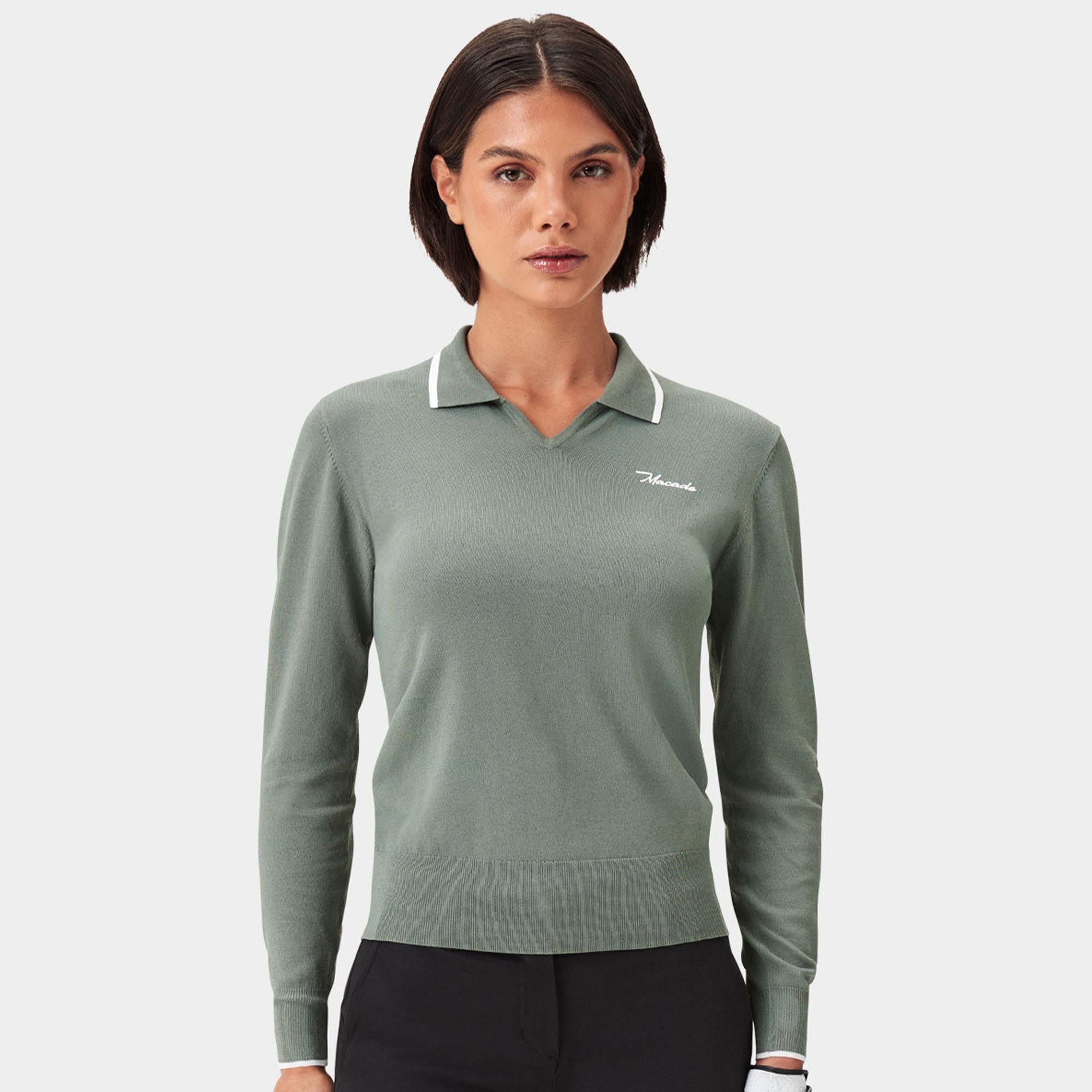 Macade Golf Ella Knit Ladies Golf Top Sage Green