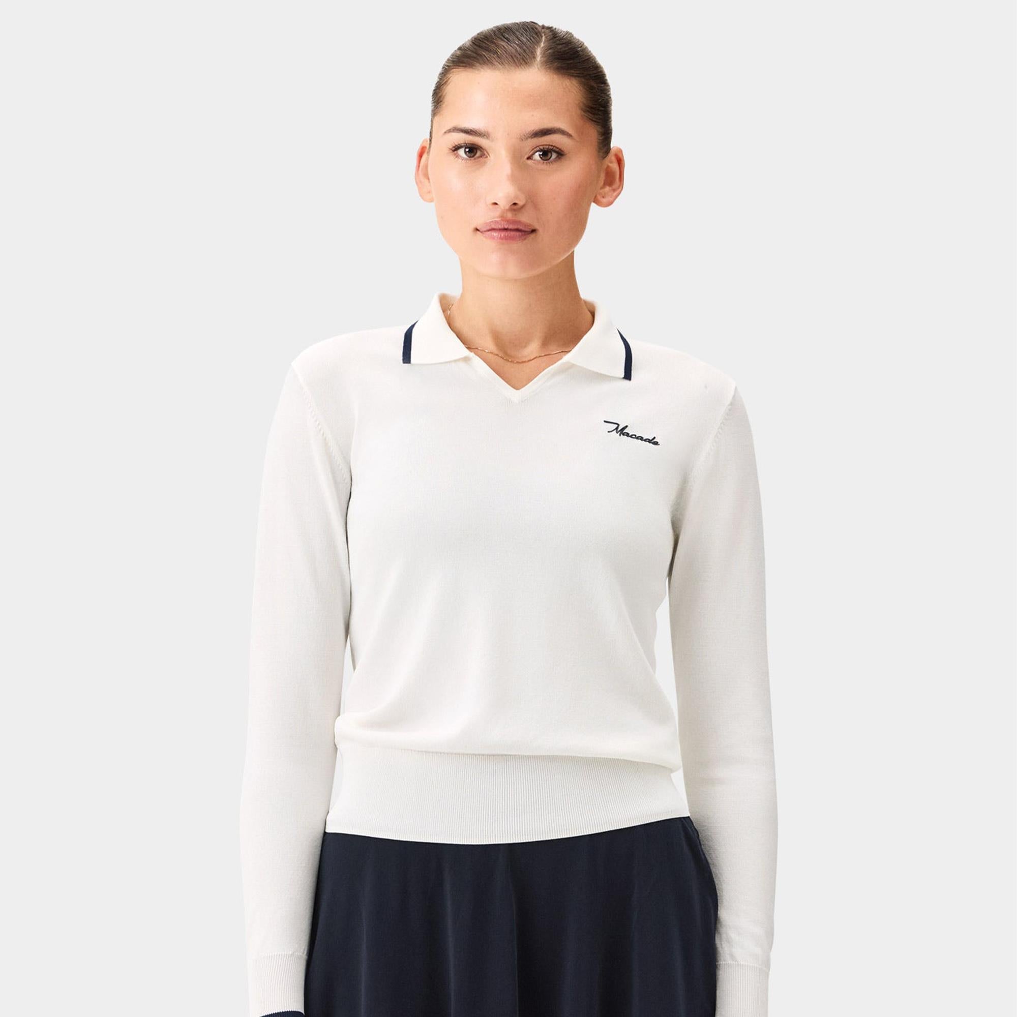 Macade Golf Ella Knit Ladies Golf Top White