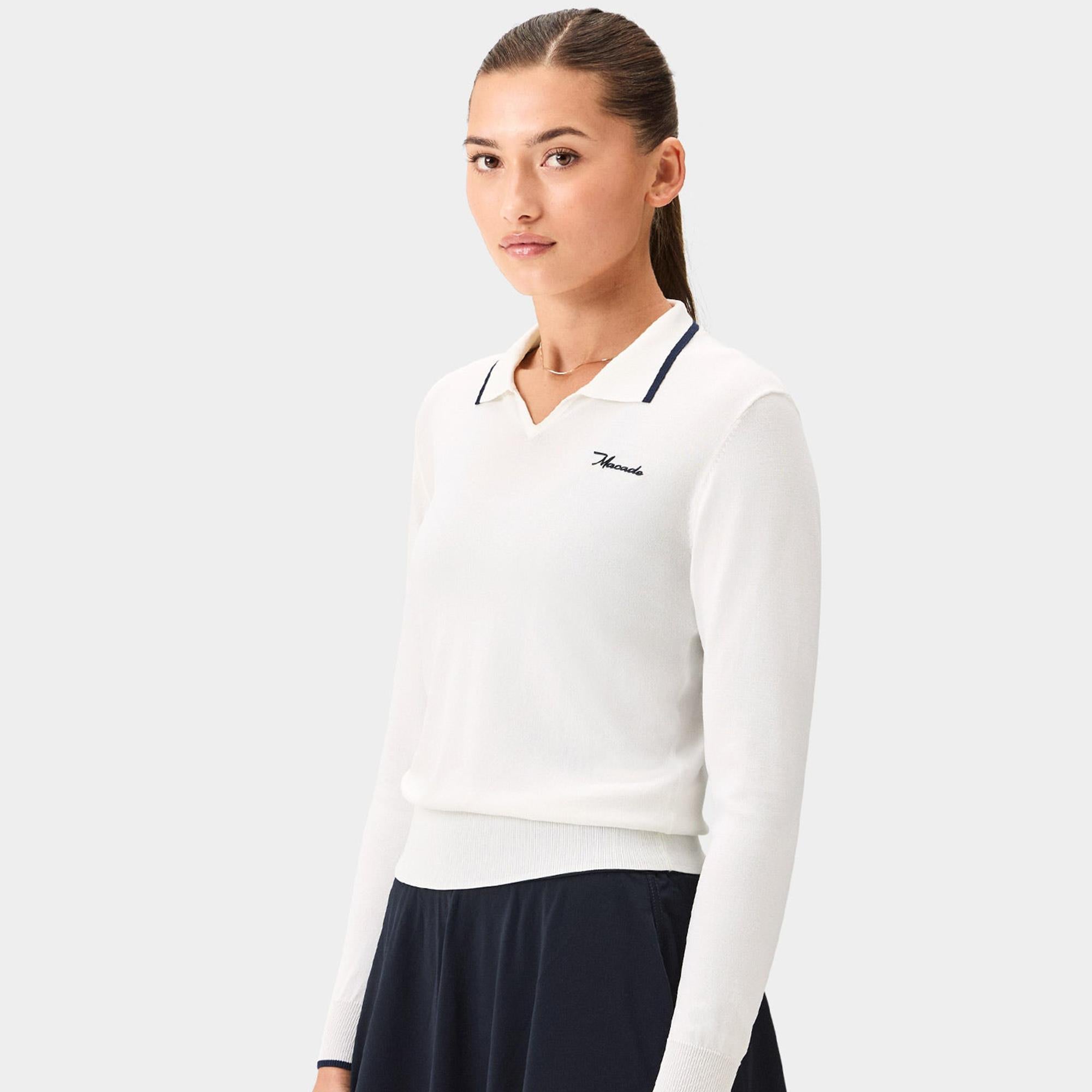 Macade Golf Ella Knit Ladies Golf Top White