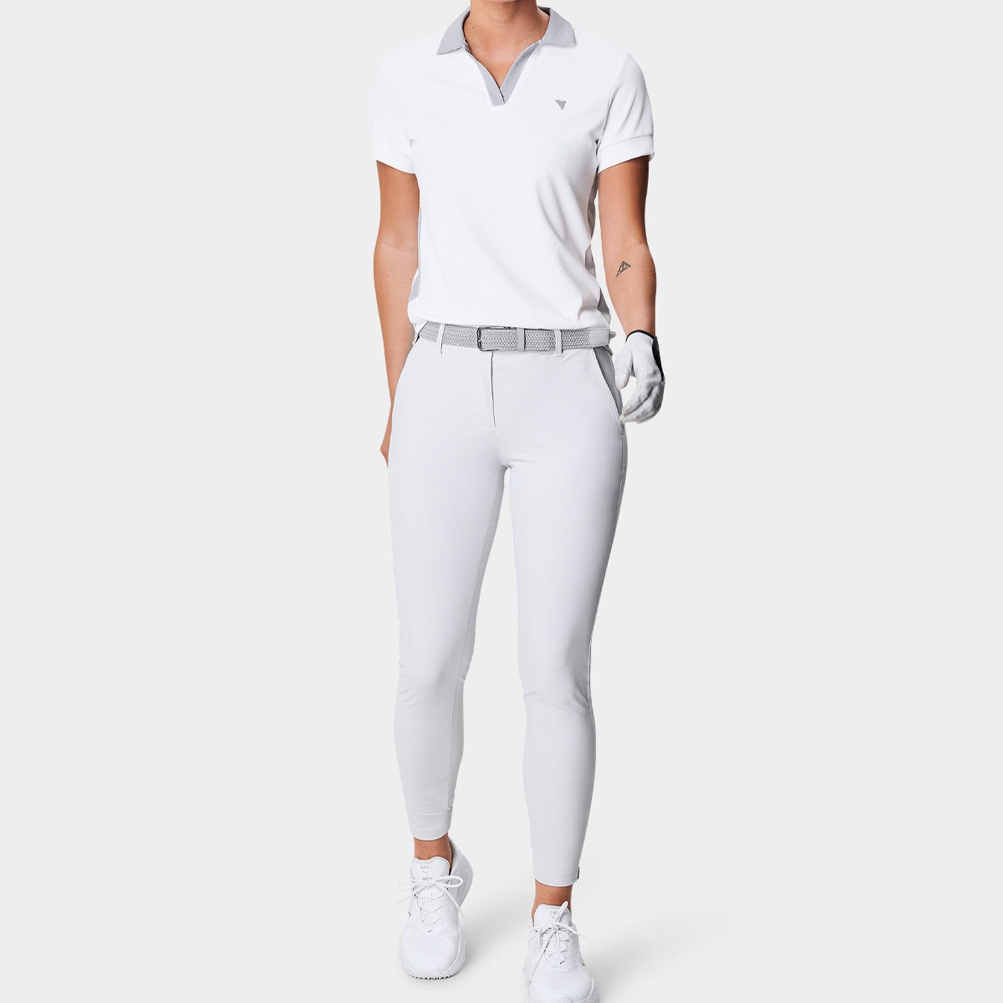 Macade Golf Four-Way Stretch Ladies Golf Jogger Off-White 27 Inch Leg