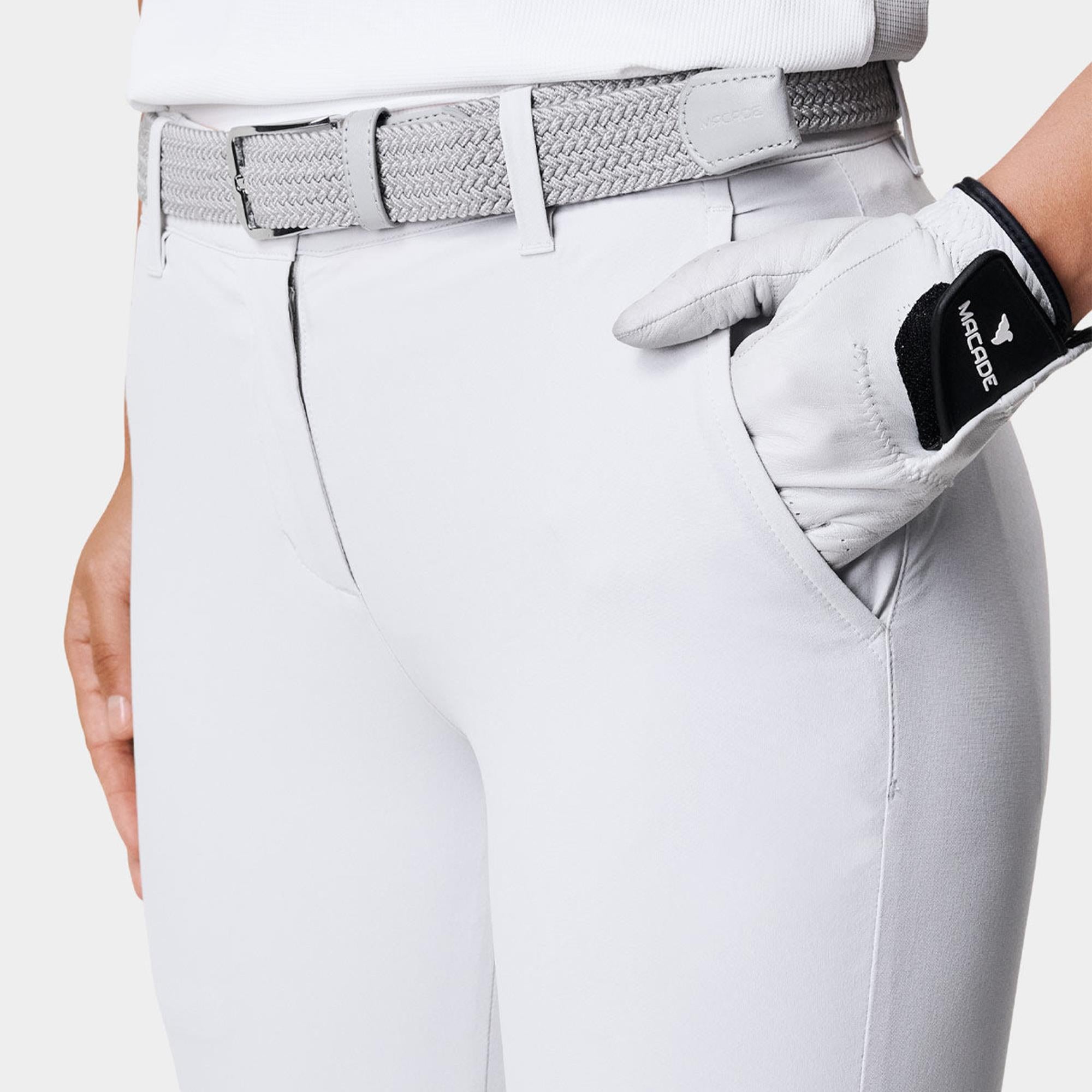 Macade Golf Four-Way Stretch Ladies Golf Jogger Off-White 27 Inch Leg