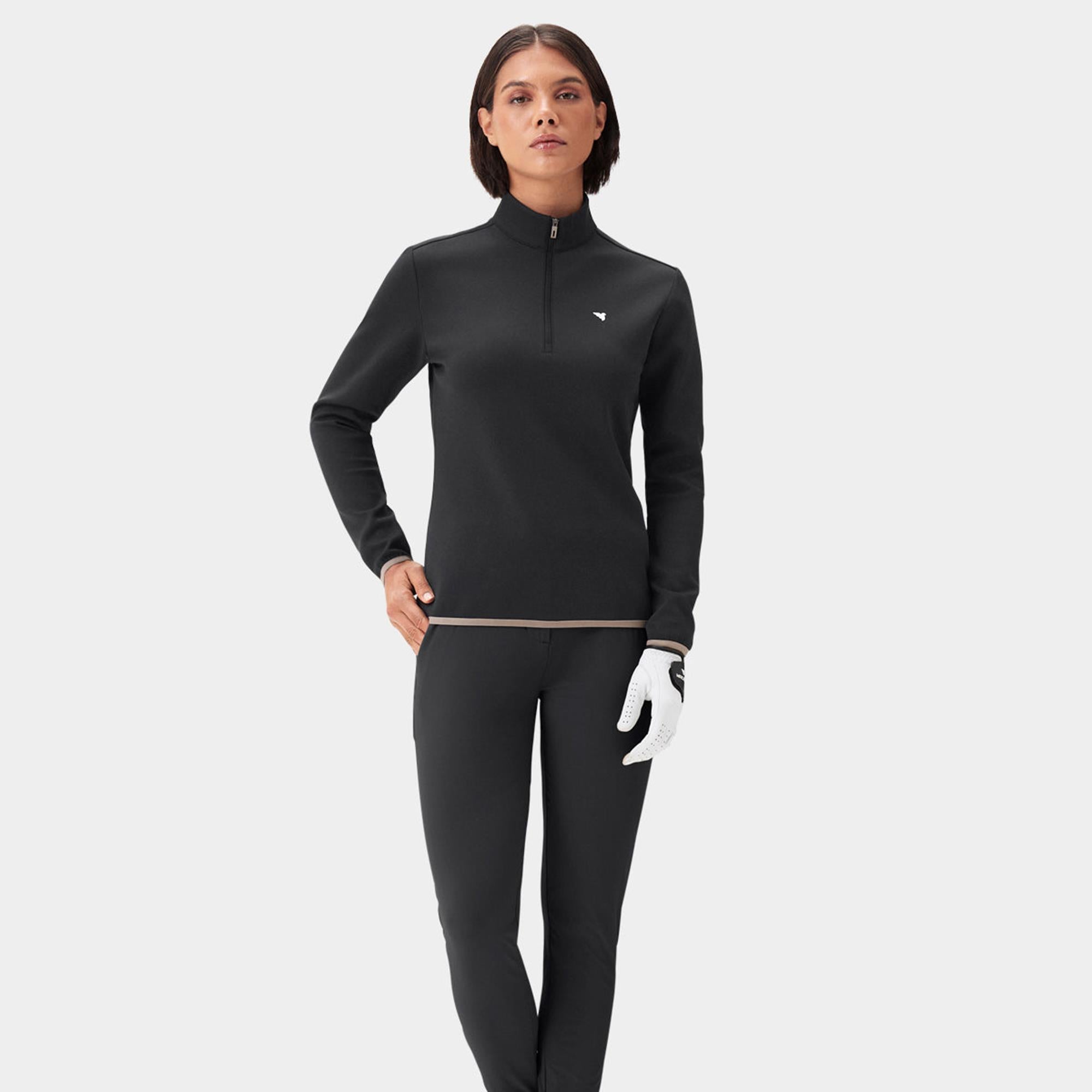 Macade Golf Jade Therma Quarter Zip Ladies Golf Mid Layer Black