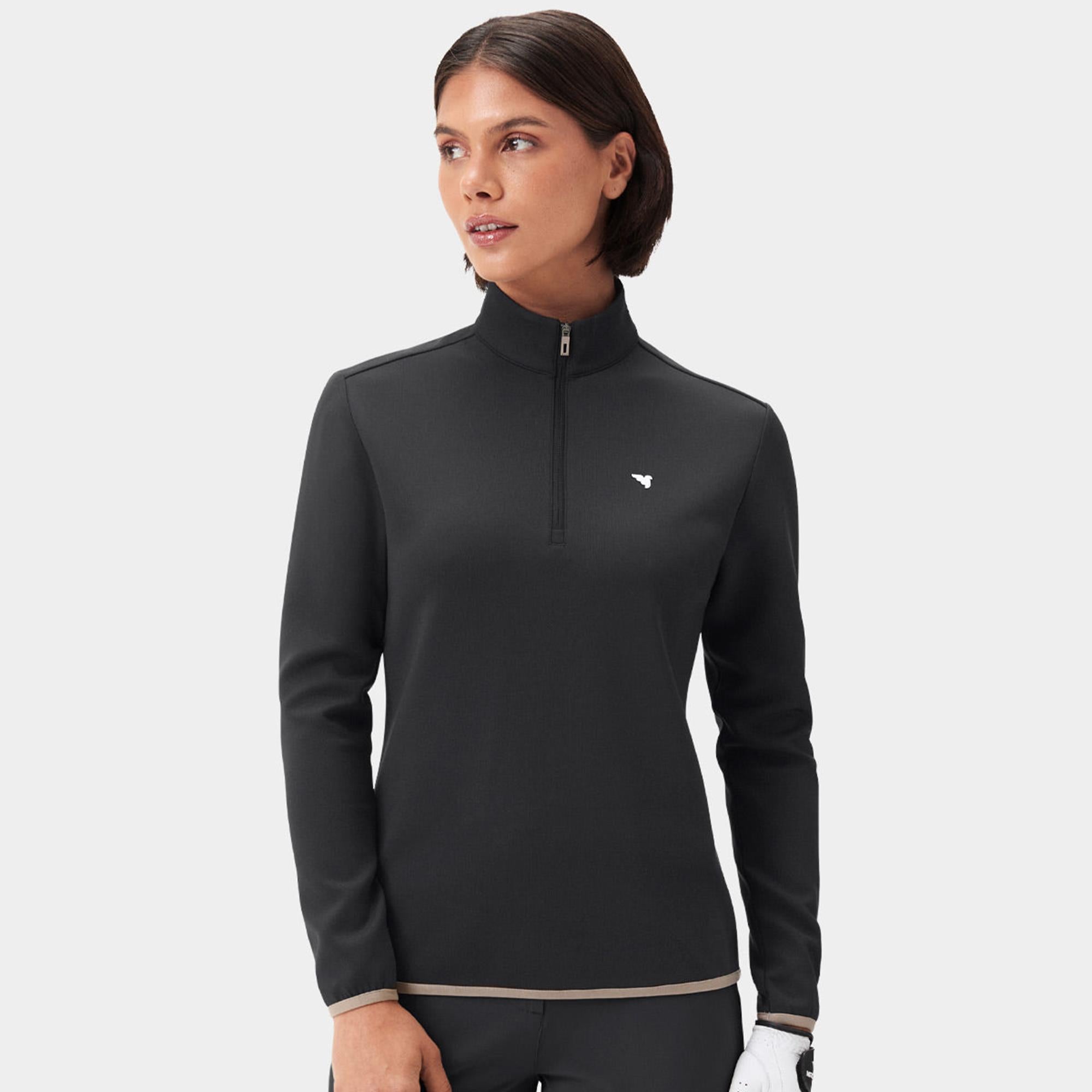 Macade Golf Jade Therma Quarter Zip Ladies Golf Mid Layer Black