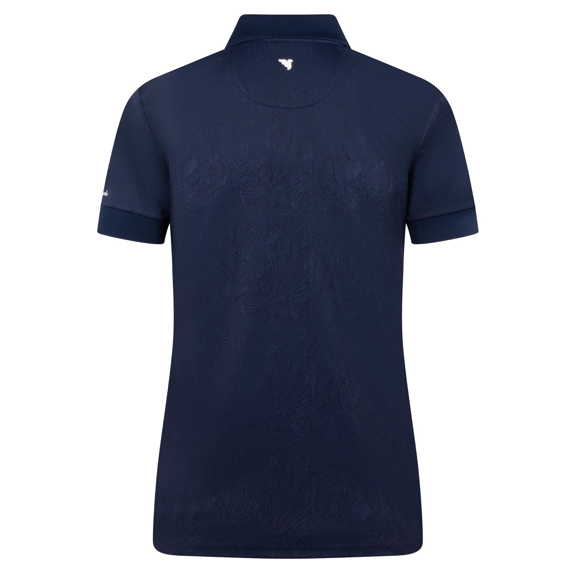 Macade Golf Lace Paisley Zip Ladies Golf Polo Shirt Navy