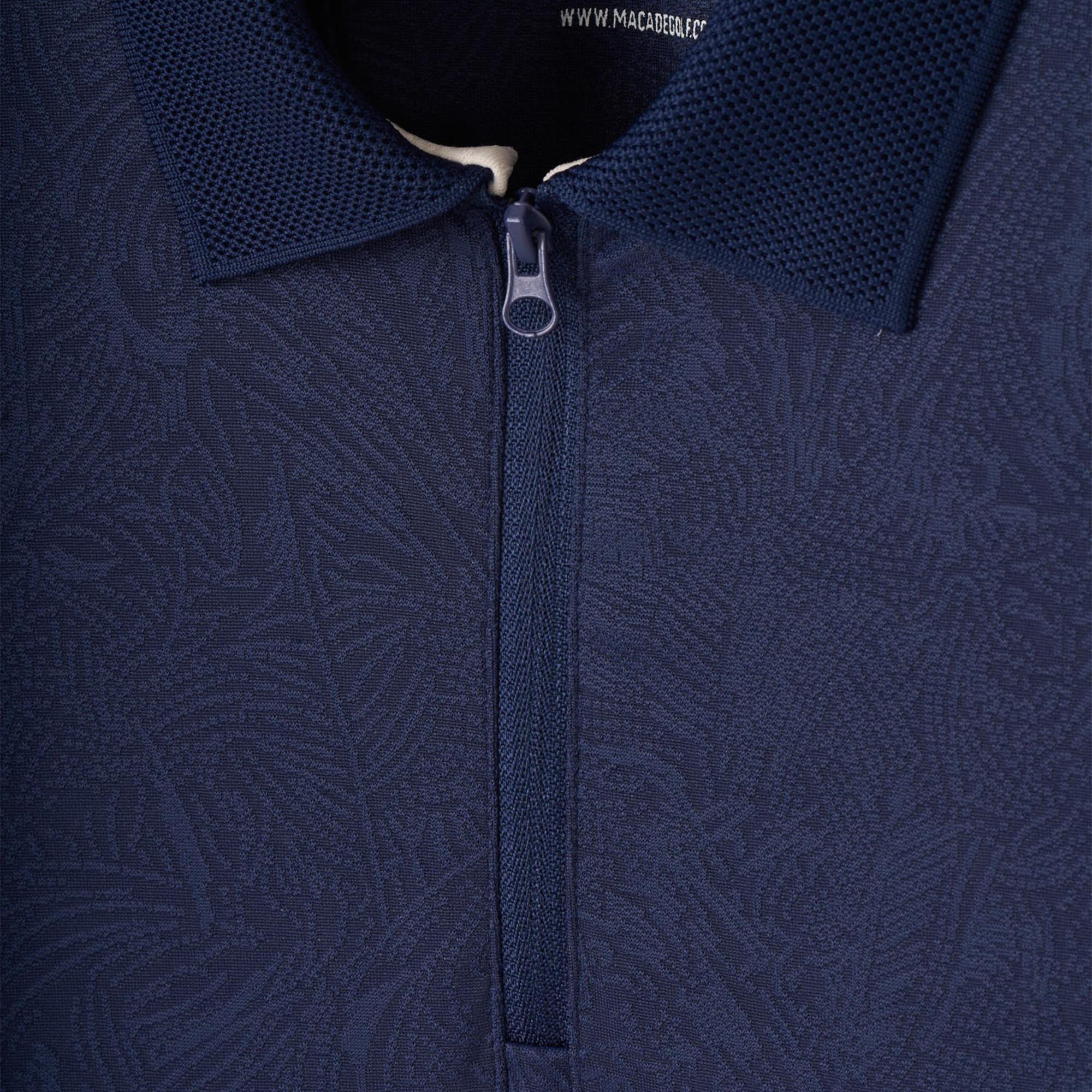 Macade Golf Lace Paisley Zip Ladies Golf Polo Shirt Navy