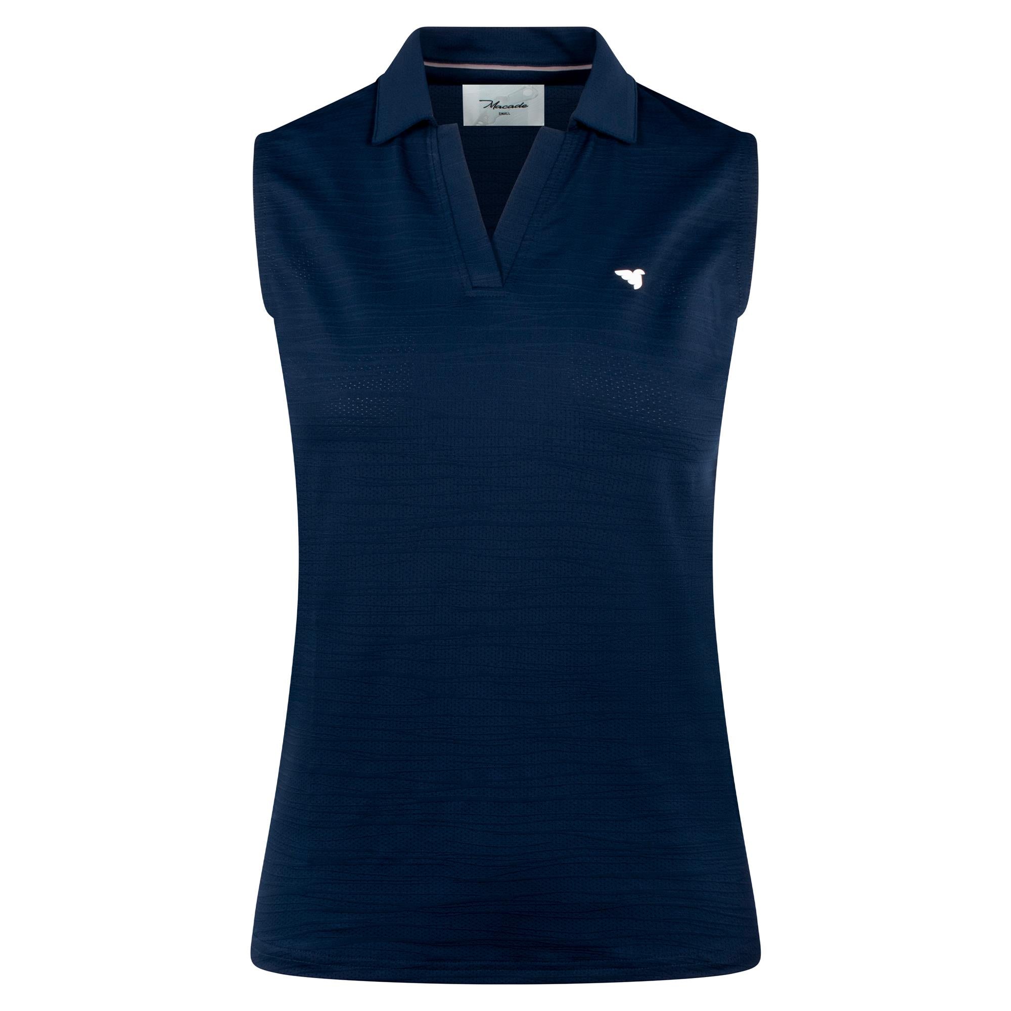 Macade Golf Paige Ladies Sleeveless Golf Polo Shirt Steel Blue