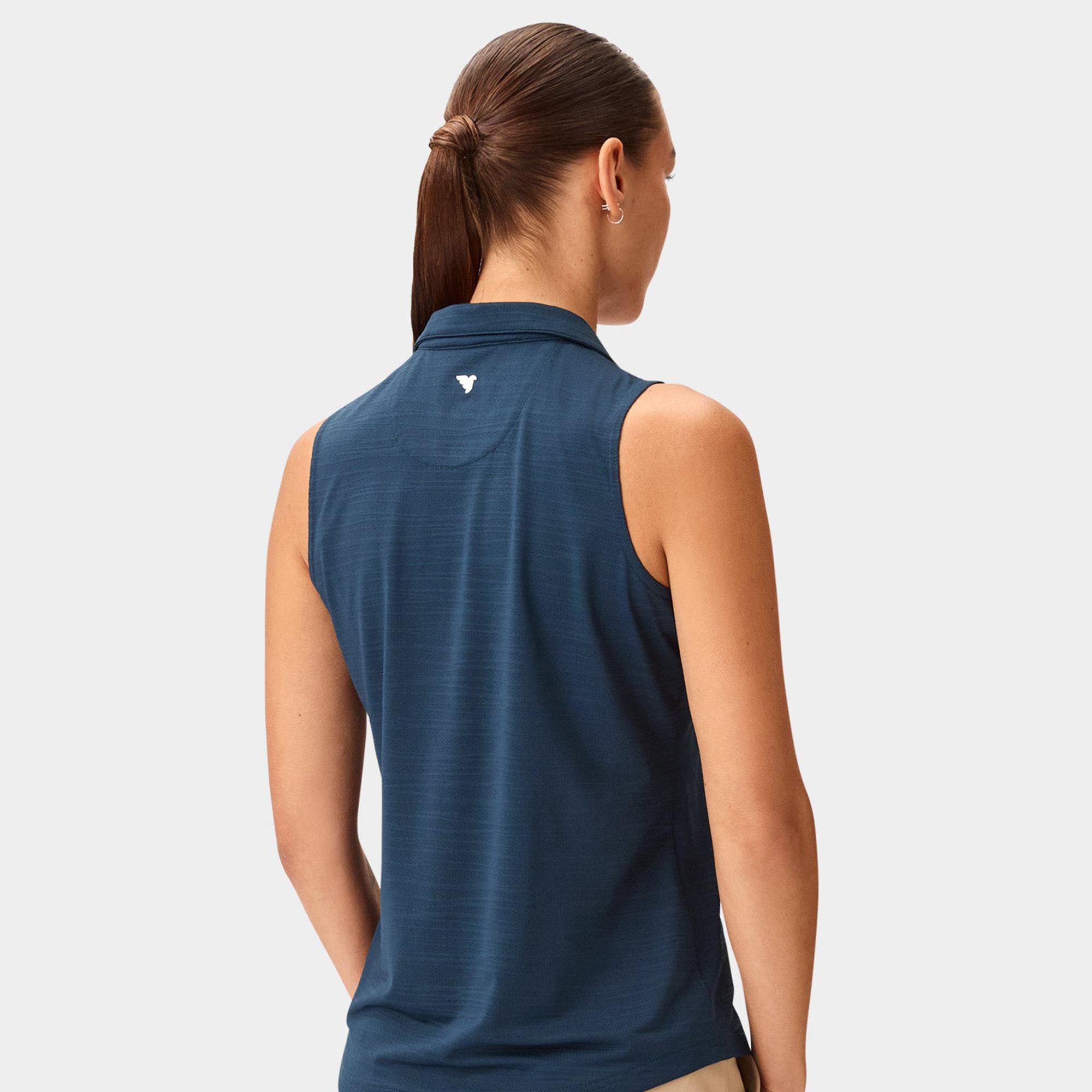 Macade Golf Paige Ladies Sleeveless Golf Polo Shirt Steel Blue