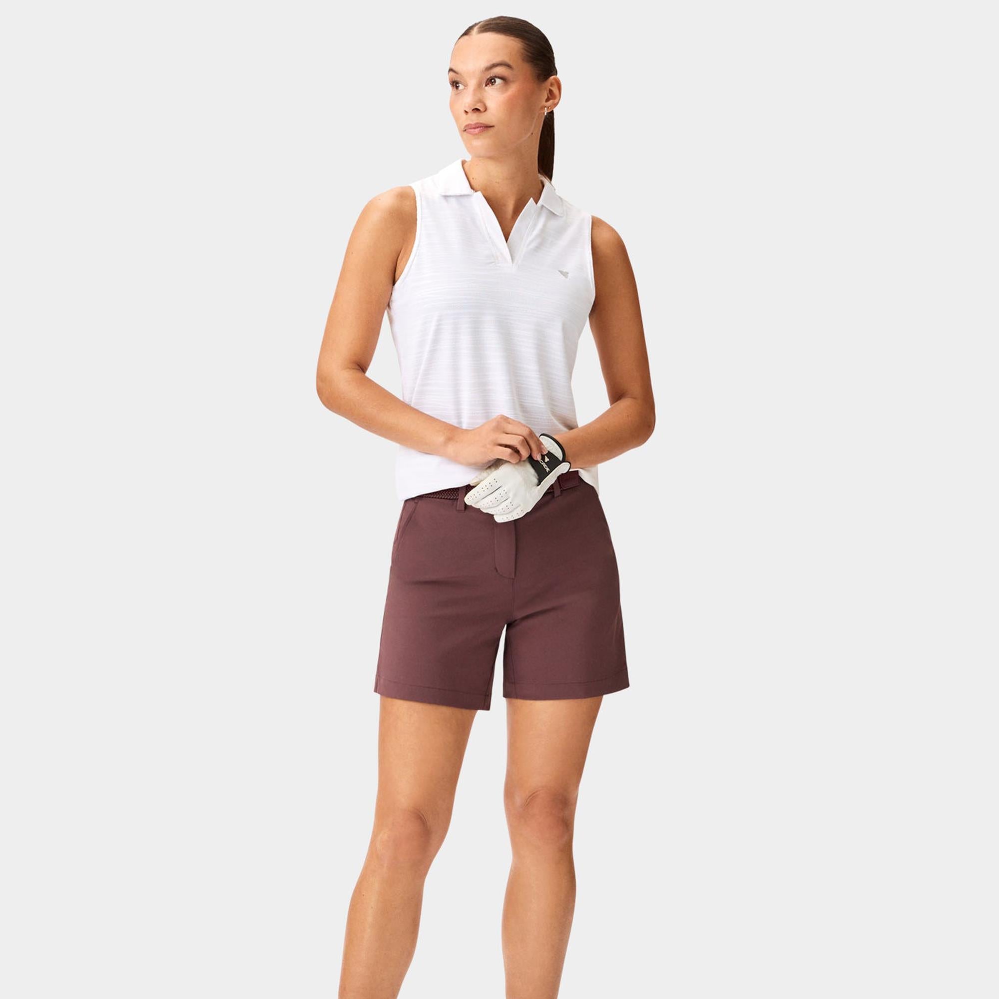 Macade Golf Paige Ladies Sleeveless Golf Polo Shirt White