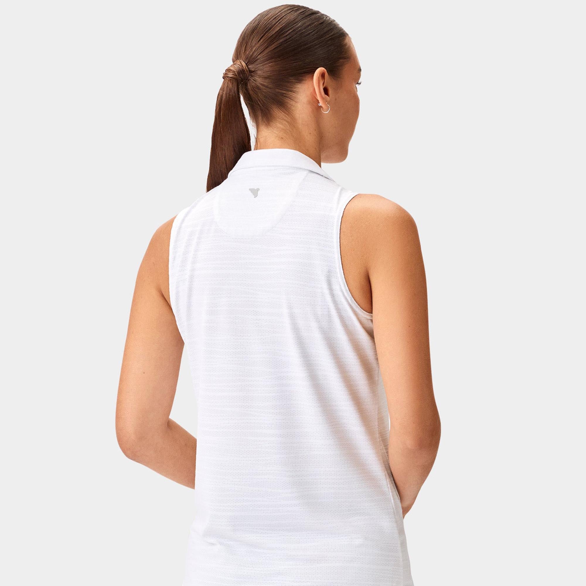 Macade Golf Paige Ladies Sleeveless Golf Polo Shirt White