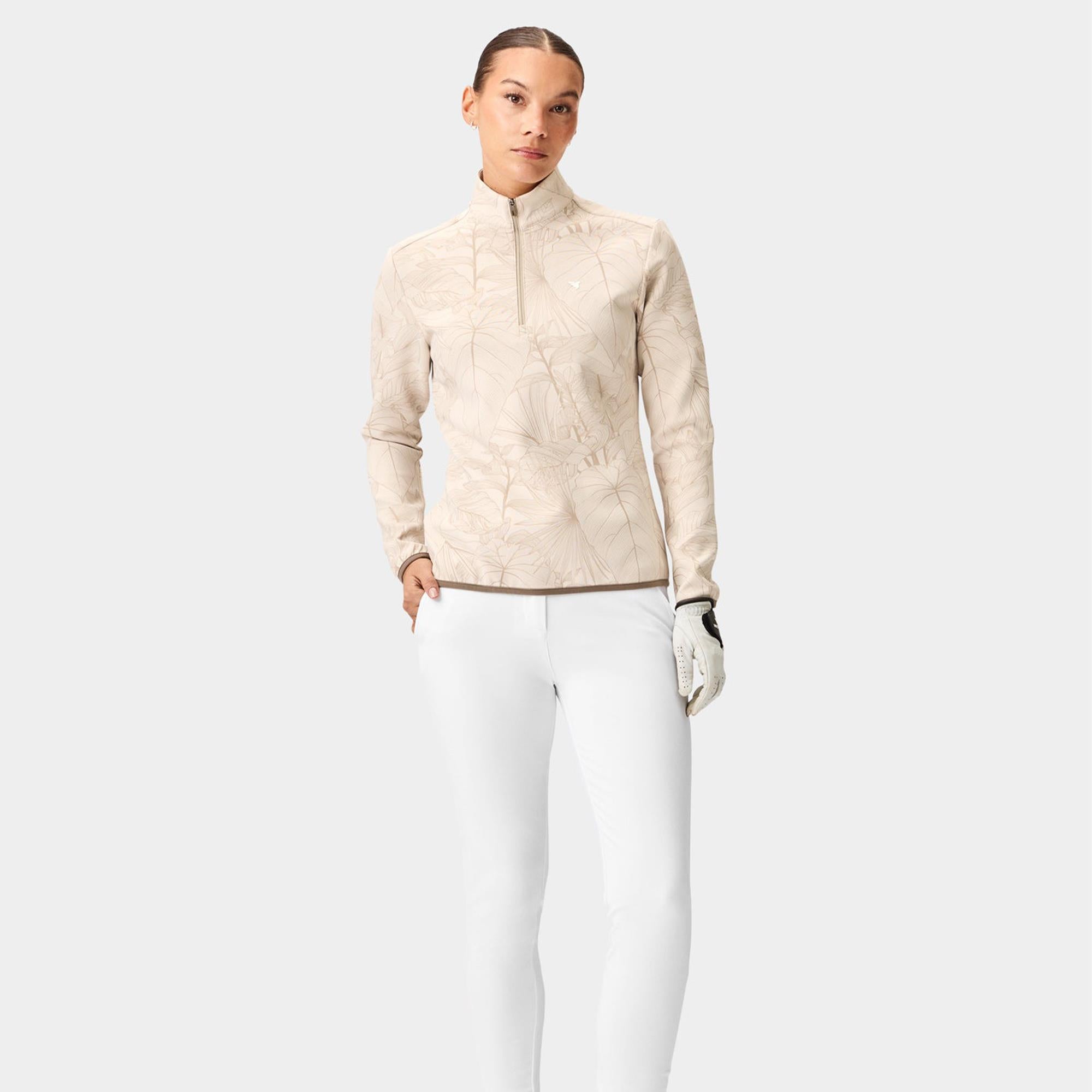 Macade Golf Palm Therma Quarter Zip Ladies Golf Mid Layer Pink