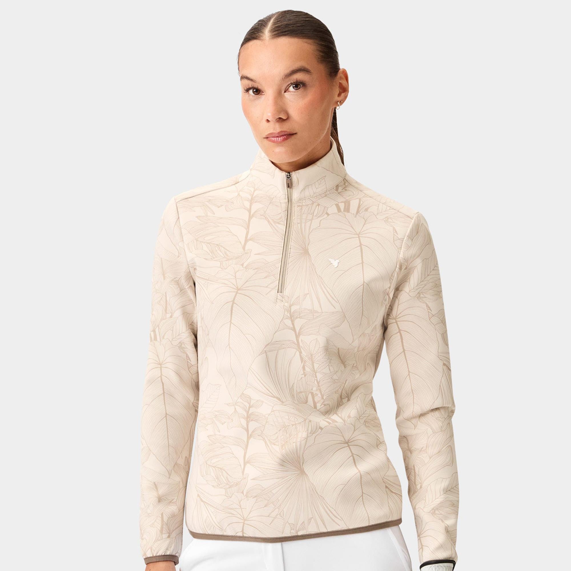 Macade Golf Palm Therma Quarter Zip Ladies Golf Mid Layer Pink