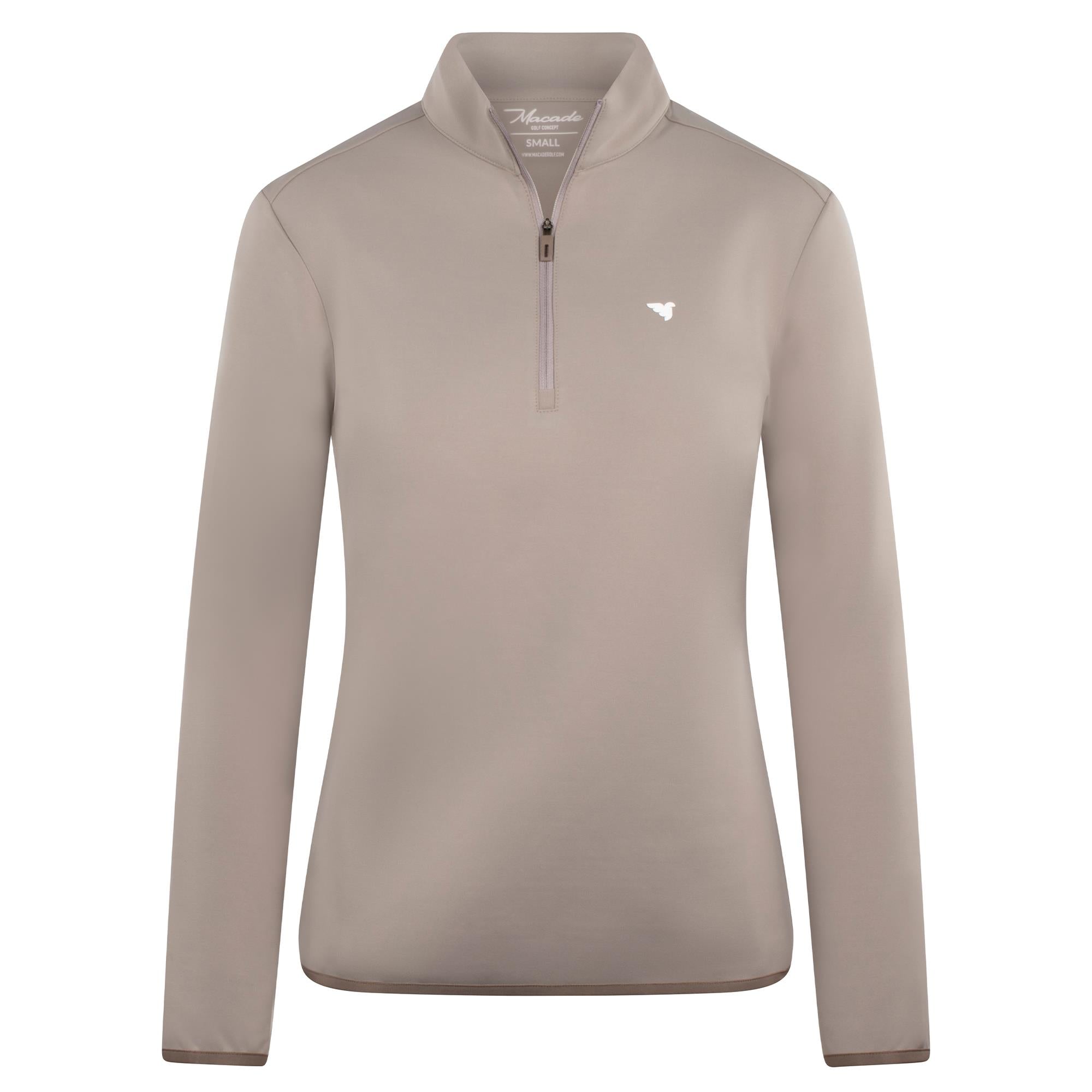 Macade Golf Therma Quarter Zip Ladies Golf Mid Layer Taupe