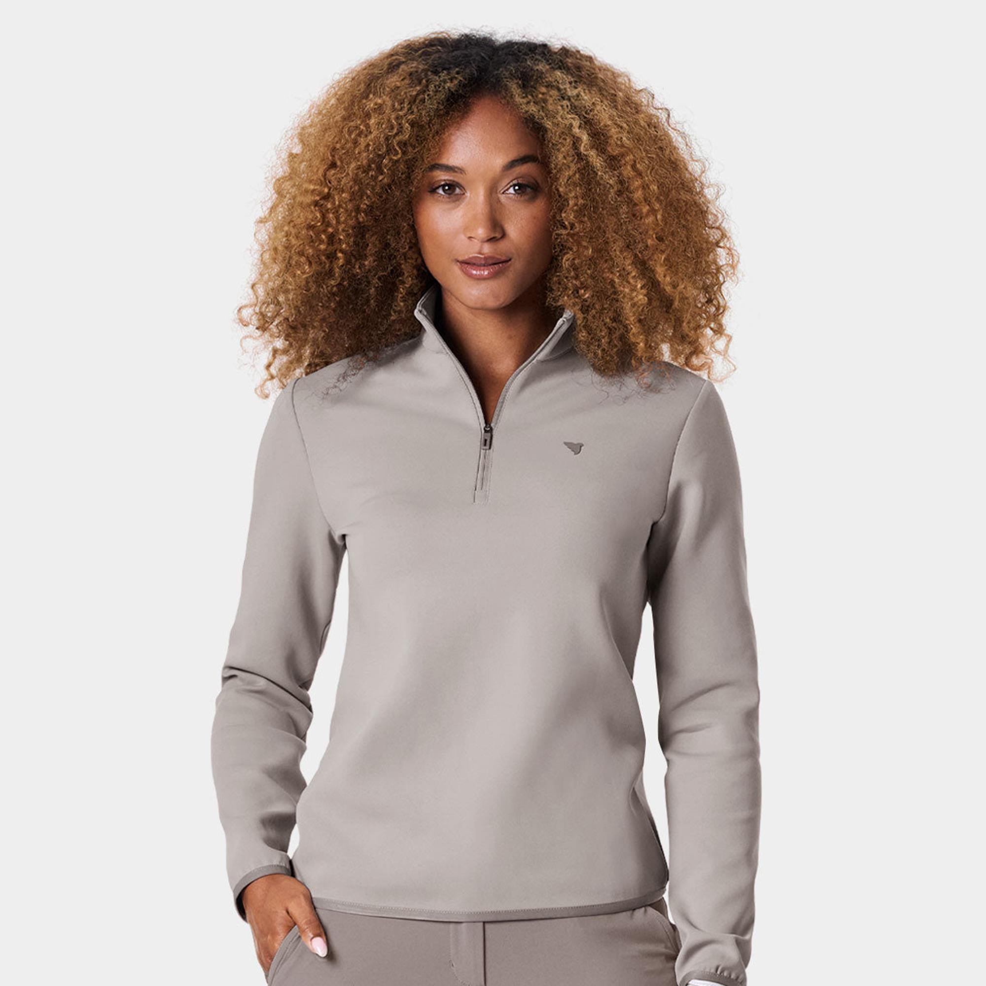 Macade Golf Therma Quarter Zip Ladies Golf Mid Layer Taupe
