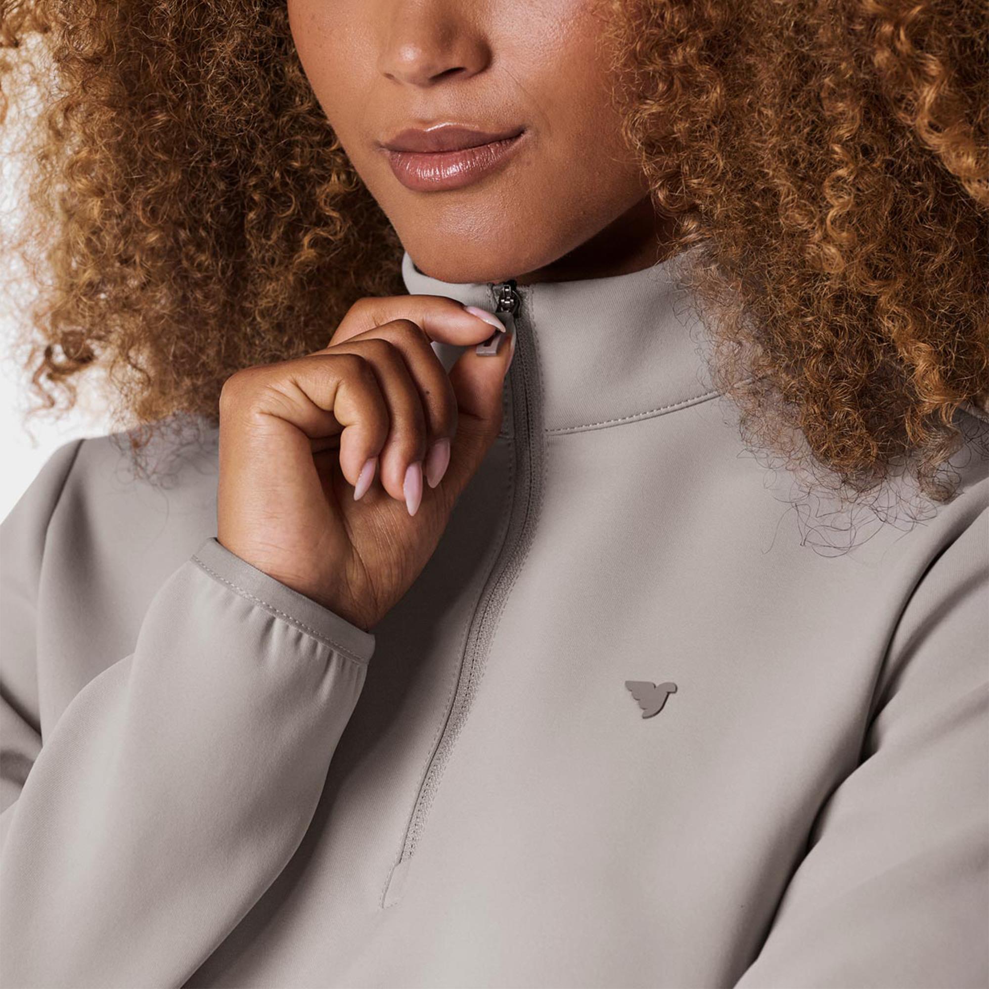 Macade Golf Therma Quarter Zip Ladies Golf Mid Layer Taupe