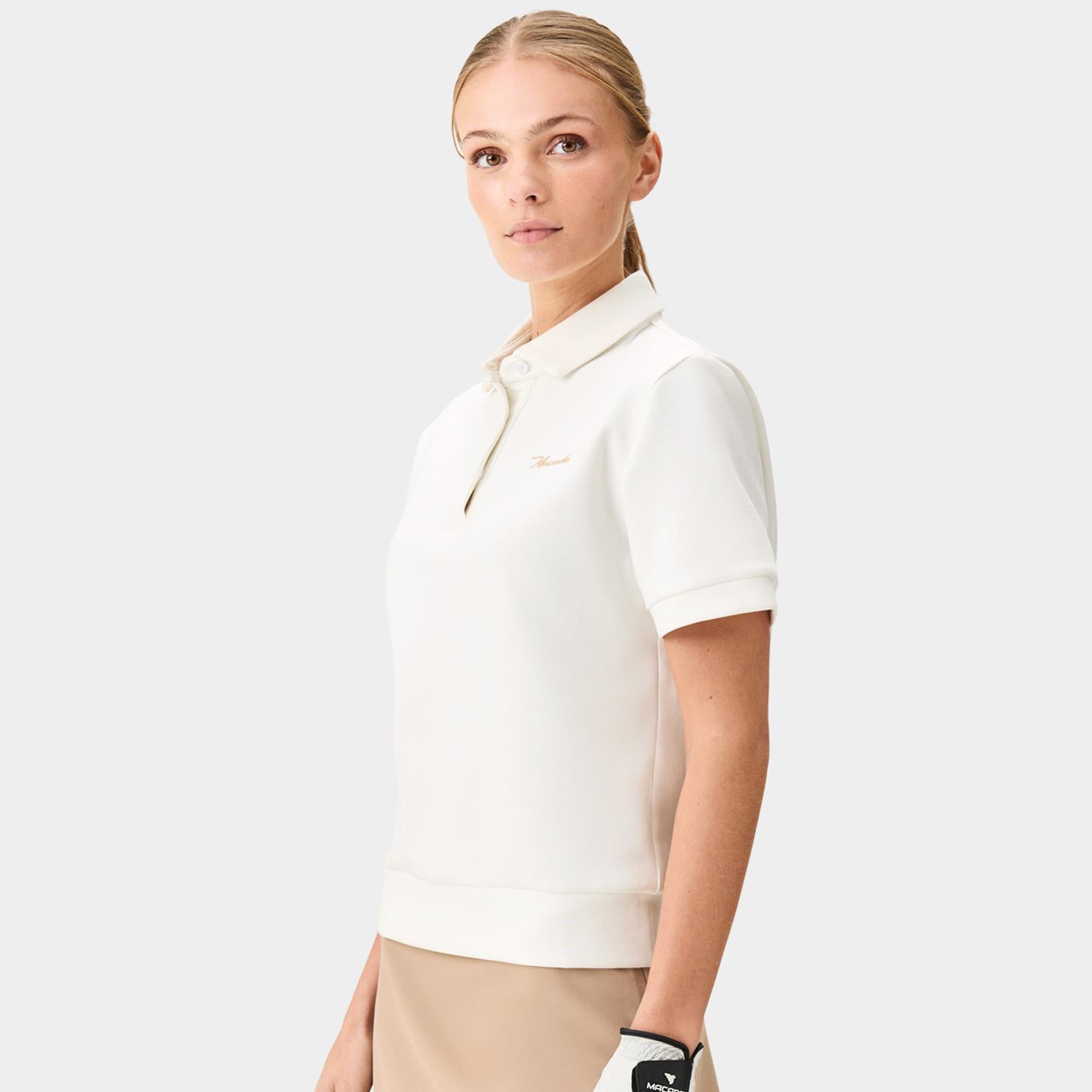 Macade Golf Aura TX Relaxed Ladies Golf Polo Shirt White