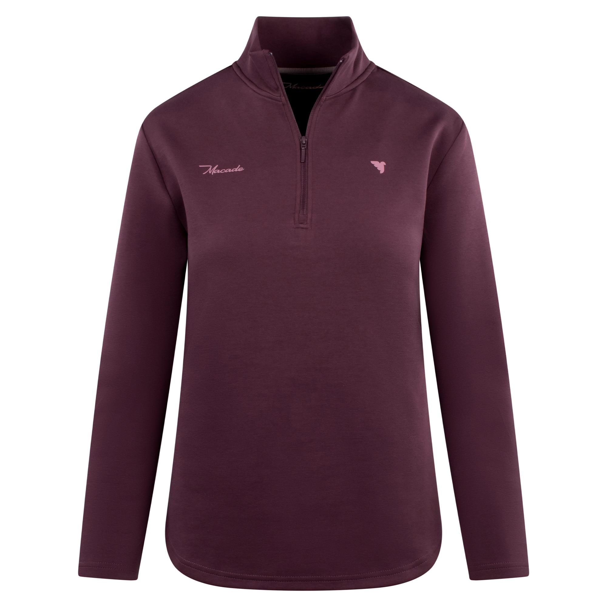 Macade Golf Zoe Flex Quarter Zip Ladies Golf Mid Layer Mauve