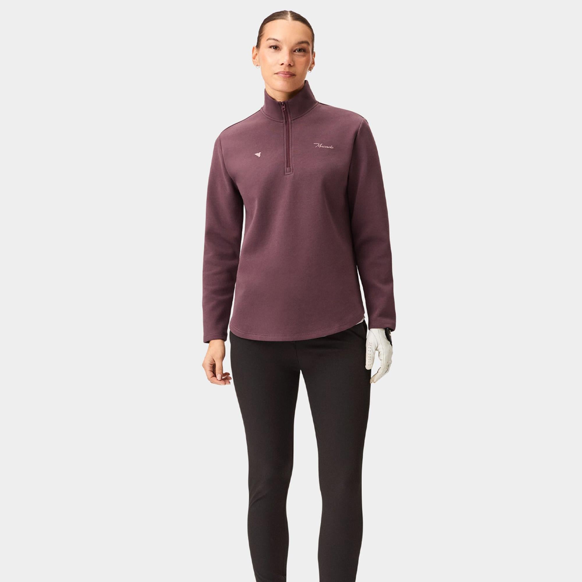 Macade Golf Zoe Flex Quarter Zip Ladies Golf Mid Layer Mauve