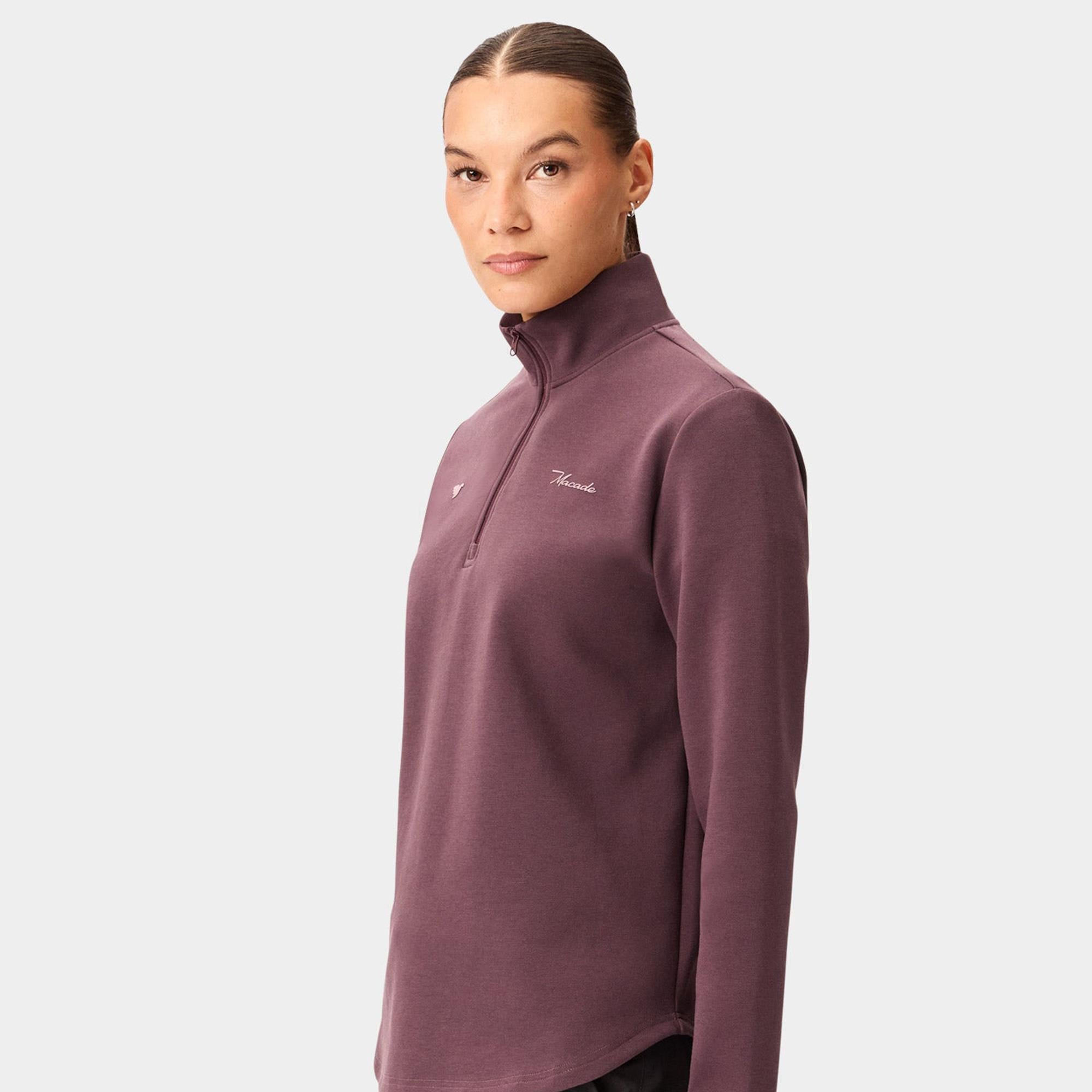 Macade Golf Zoe Flex Quarter Zip Ladies Golf Mid Layer Mauve