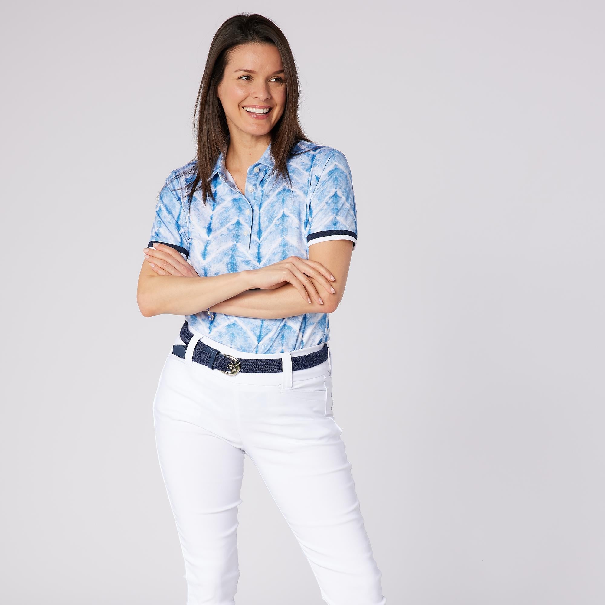 Swing Out Sister Dior Elite Cap Sleeve Ladies Golf Polo Shirt Neptunes Breath