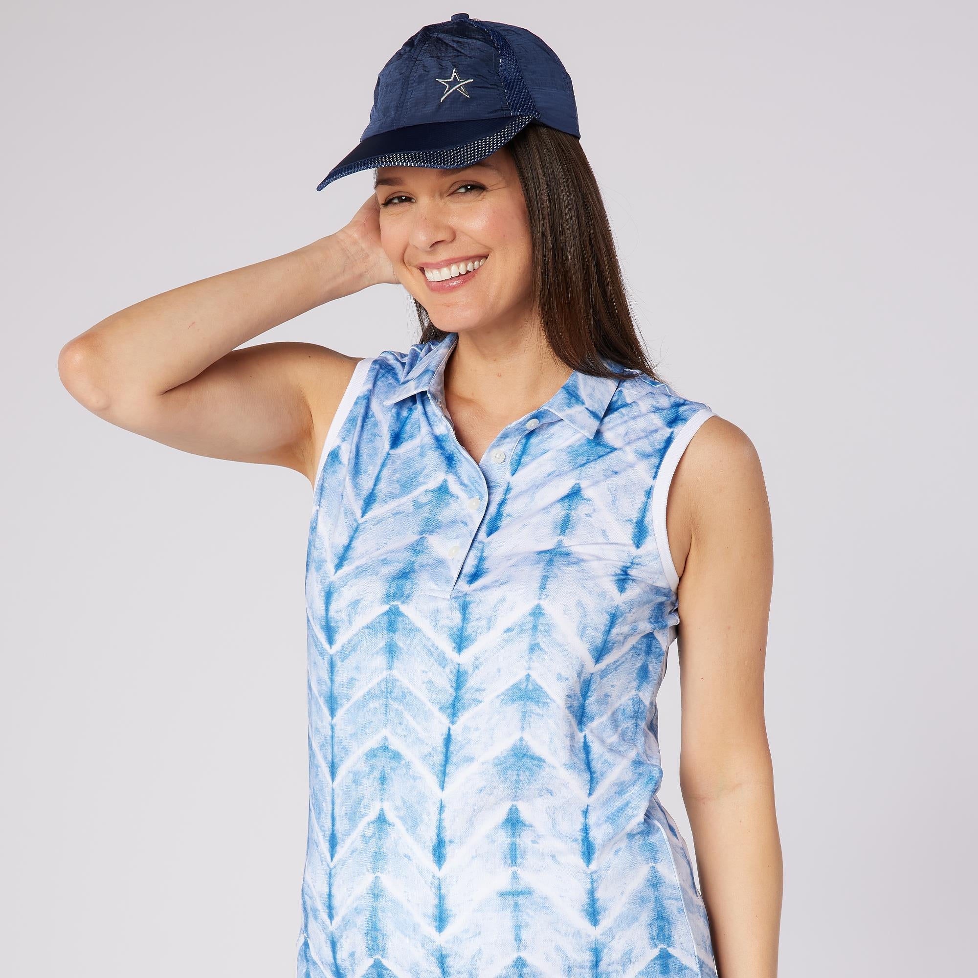 Swing Out Sister Dior Elite Ladies Sleeveless Golf Polo Shirt Neptunes Breath