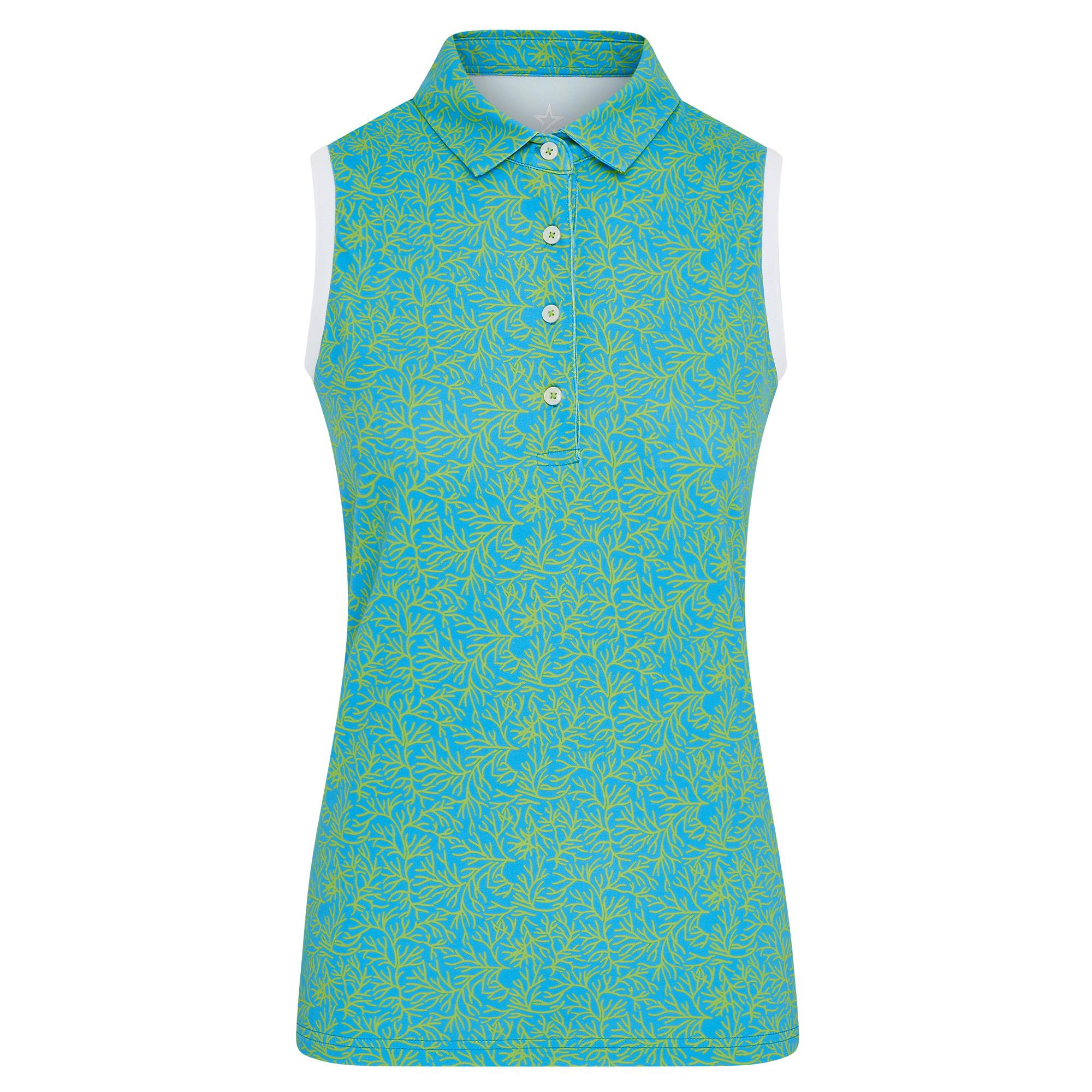 Swing Out Sister Dior Elite Ladies Sleeveless Golf Polo Shirt Ocean Bloom