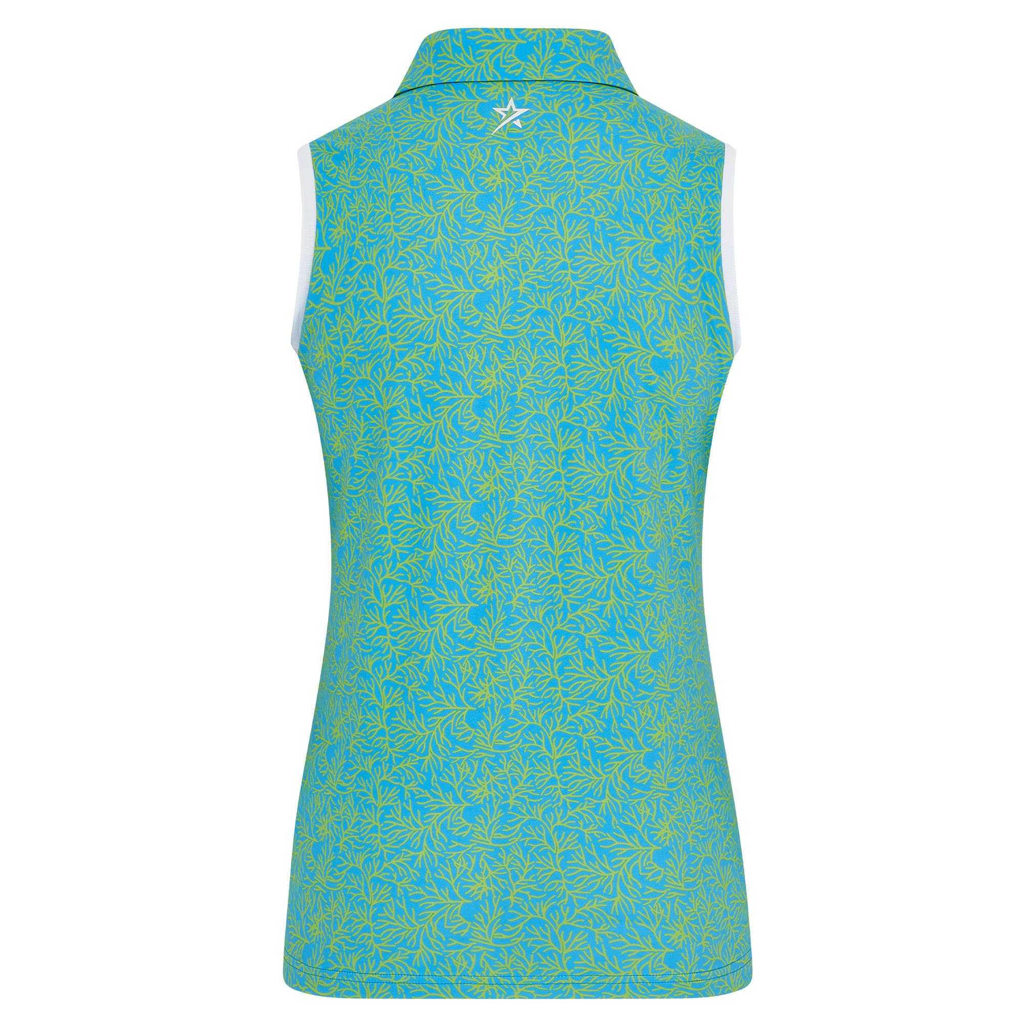 Swing Out Sister Dior Elite Ladies Sleeveless Golf Polo Shirt Ocean Bloom