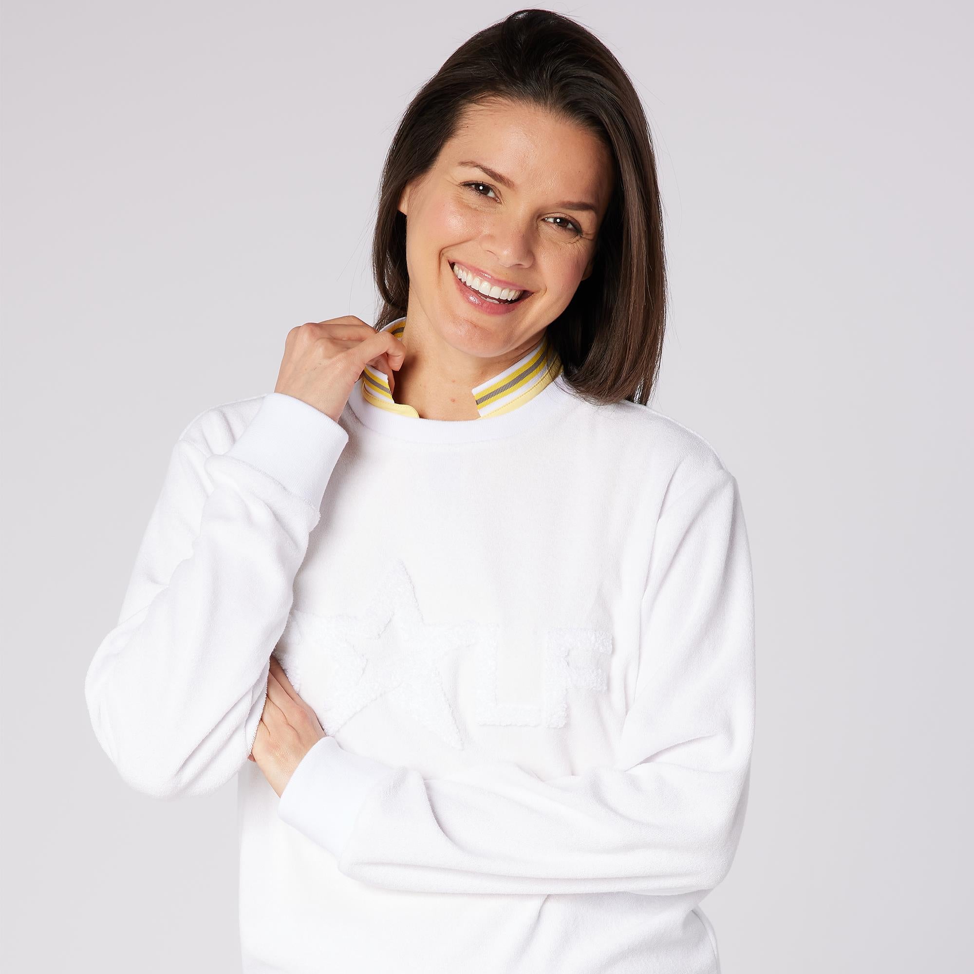 Swing Out Sister Elio Icon Ladies Golf Sweater White