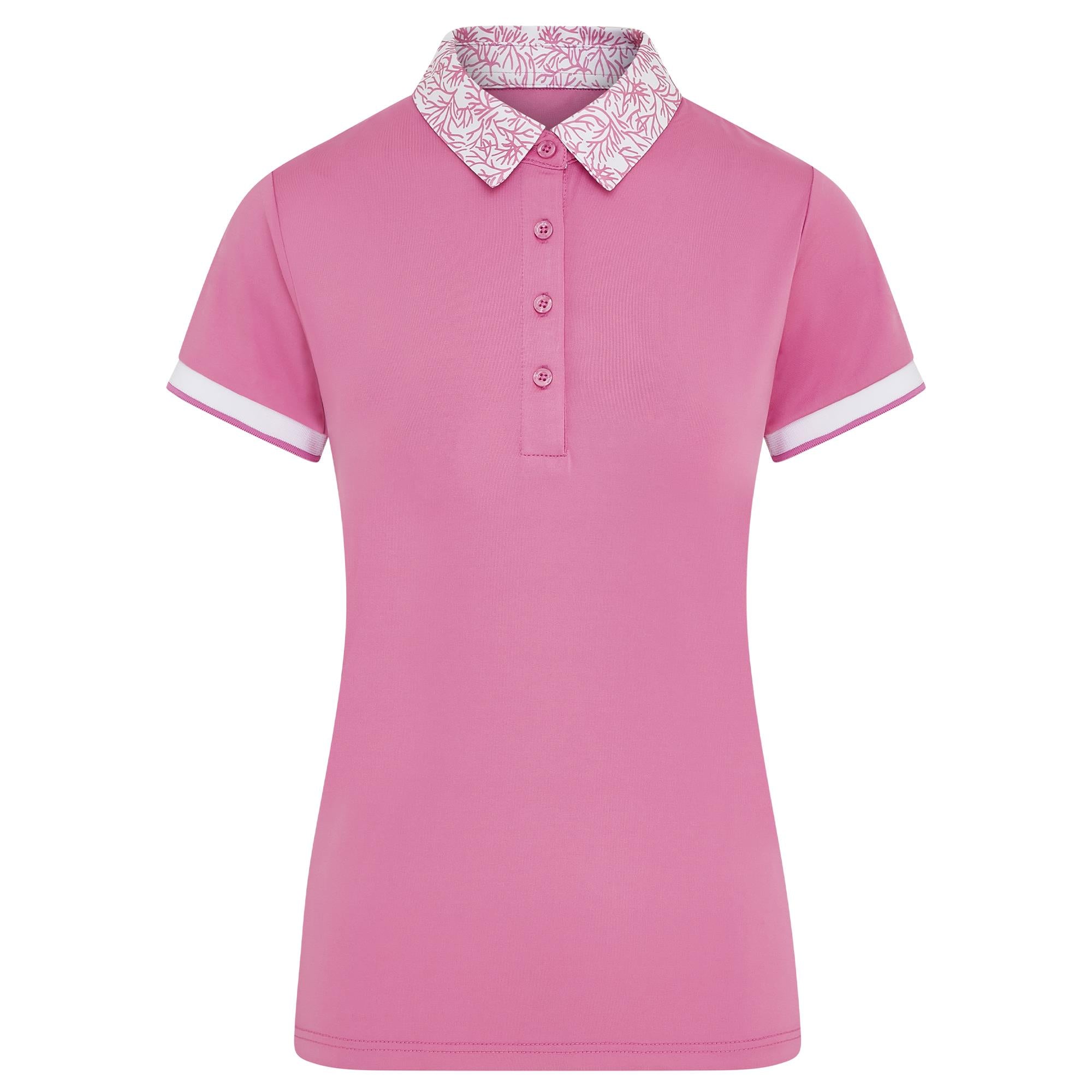 Swing Out Sister Luca Cap Sleeve Ladies Golf Polo Shirt Coral Whisper