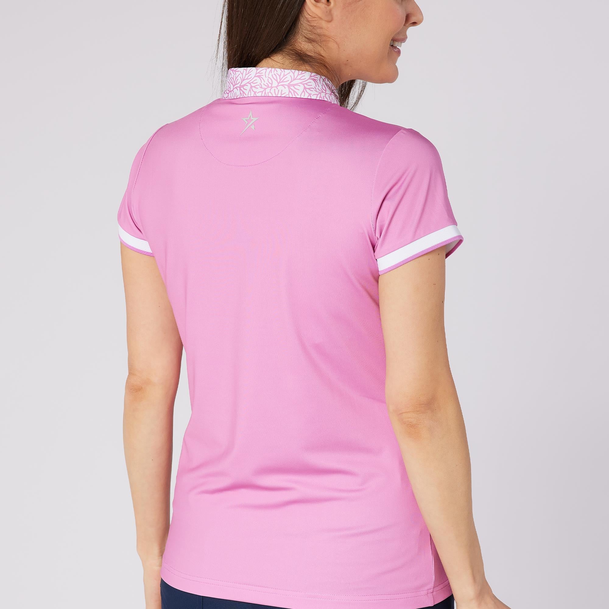 Swing Out Sister Luca Cap Sleeve Ladies Golf Polo Shirt Coral Whisper