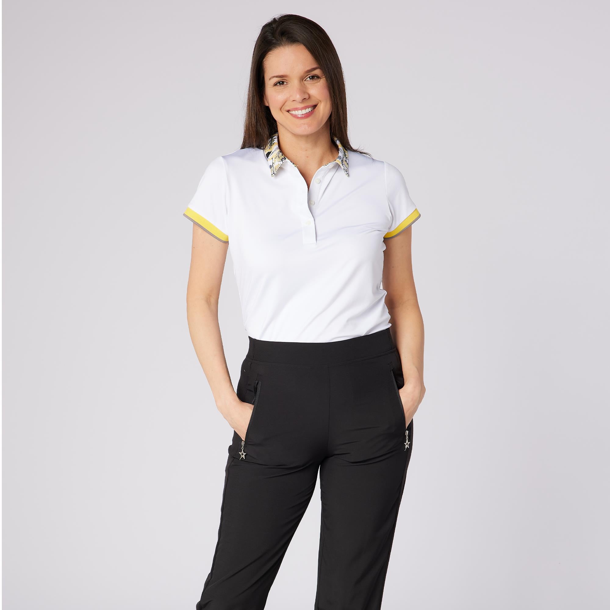 Swing Out Sister Luca Cap Sleeve Ladies Golf Polo Shirt Indian Dawn