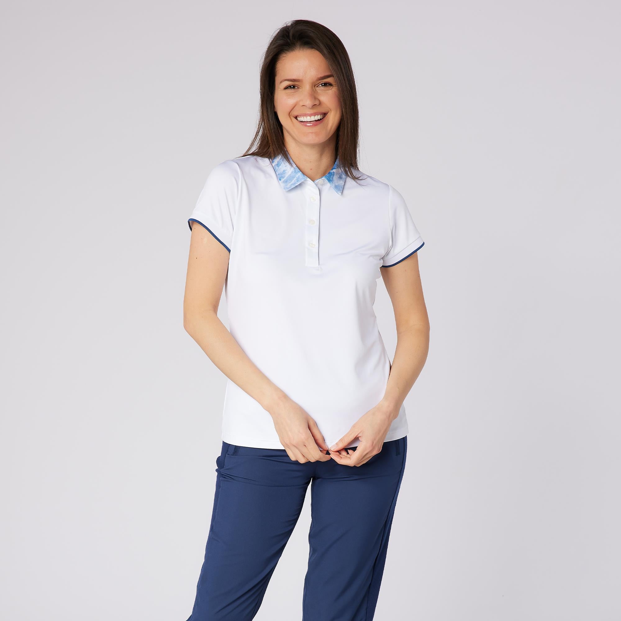 Swing Out Sister Luca Cap Sleeve Ladies Golf Polo Shirt Neptunes Breath