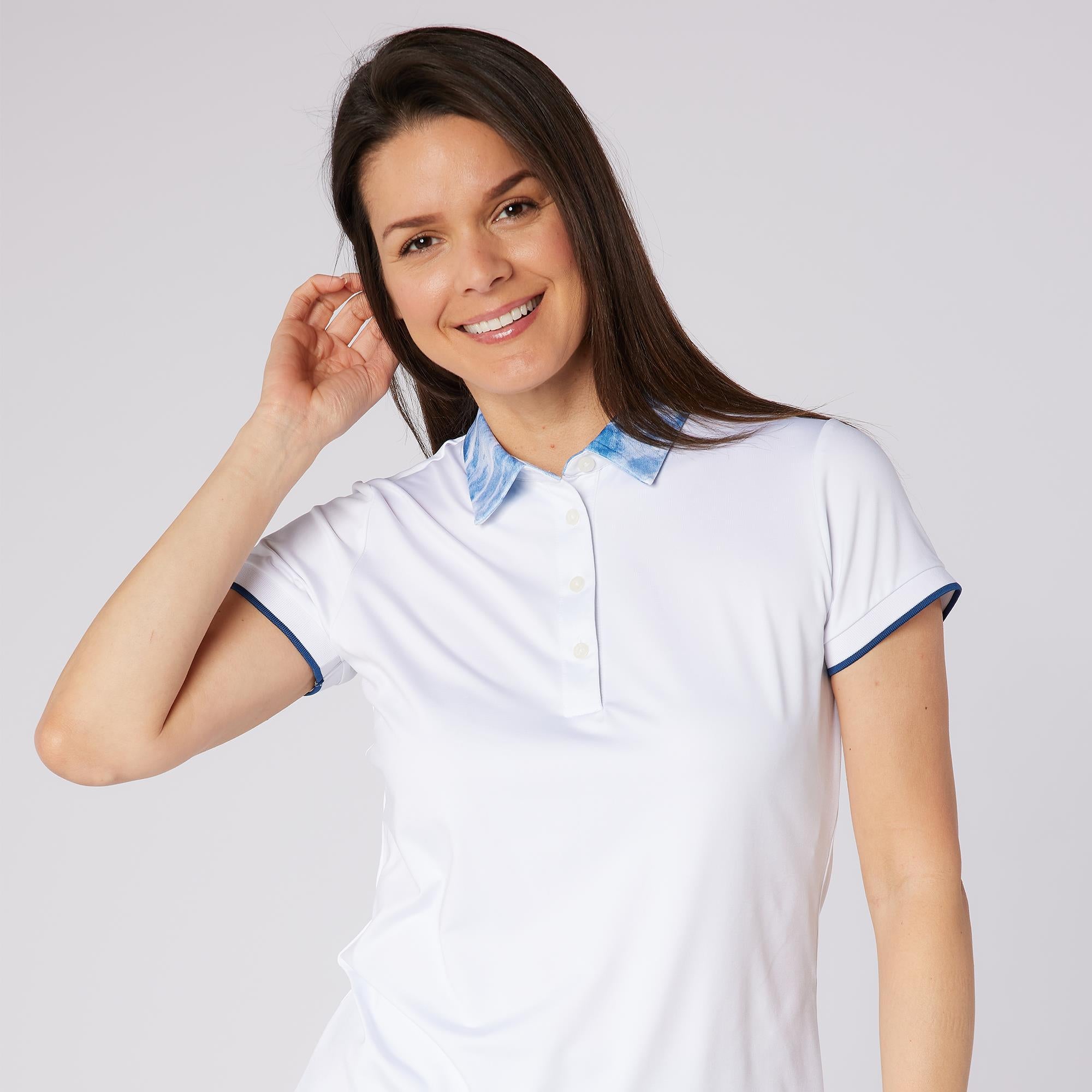 Swing Out Sister Luca Cap Sleeve Ladies Golf Polo Shirt Neptunes Breath