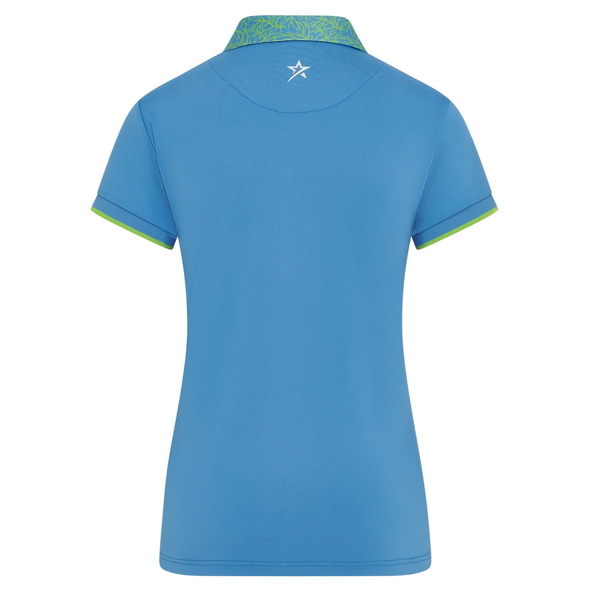 Swing Out Sister Luca Cap Sleeve Ladies Golf Polo Shirt Ocean Bloom