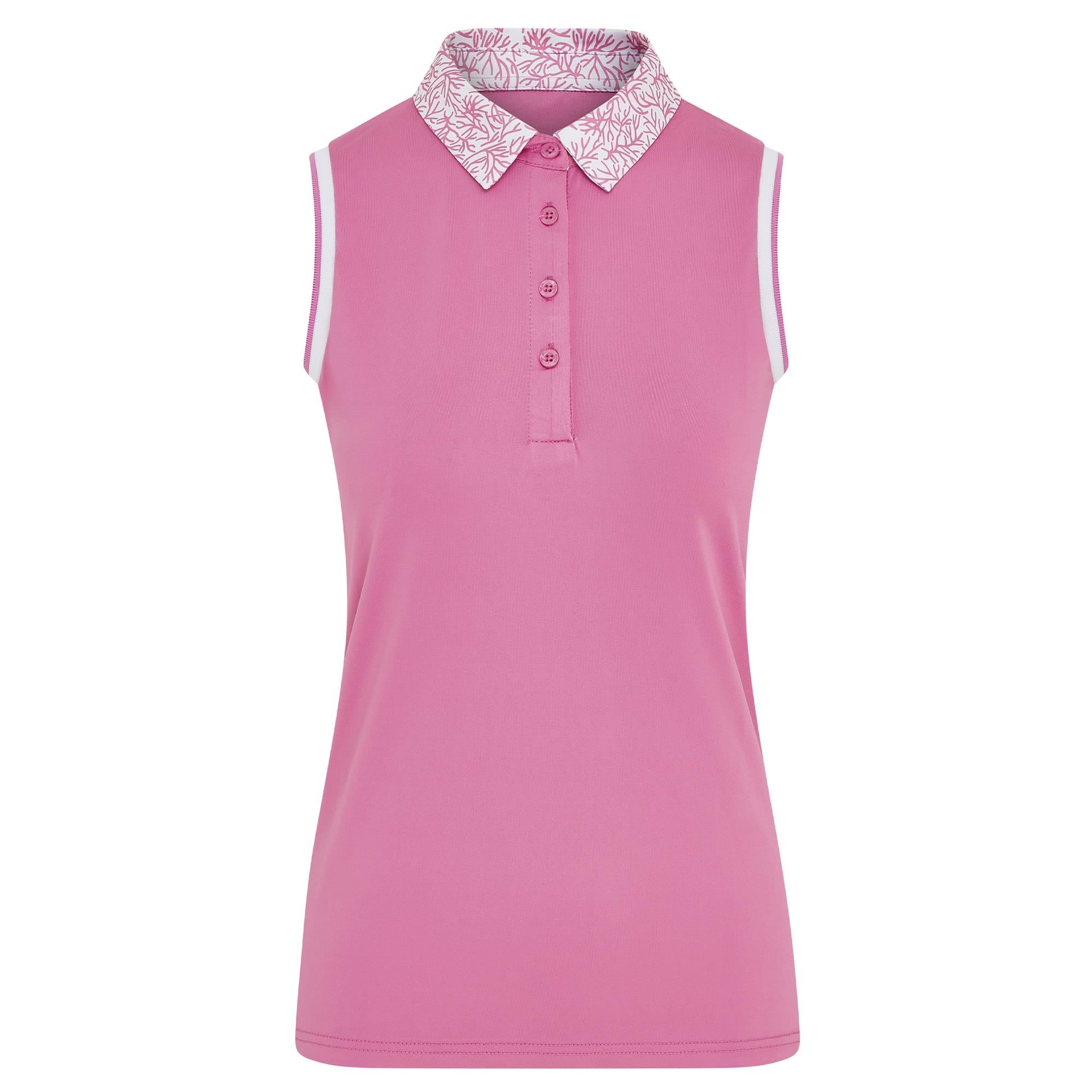 Swing Out Sister Luca Ladies Sleeveless Golf Polo Shirt Coral Whisper