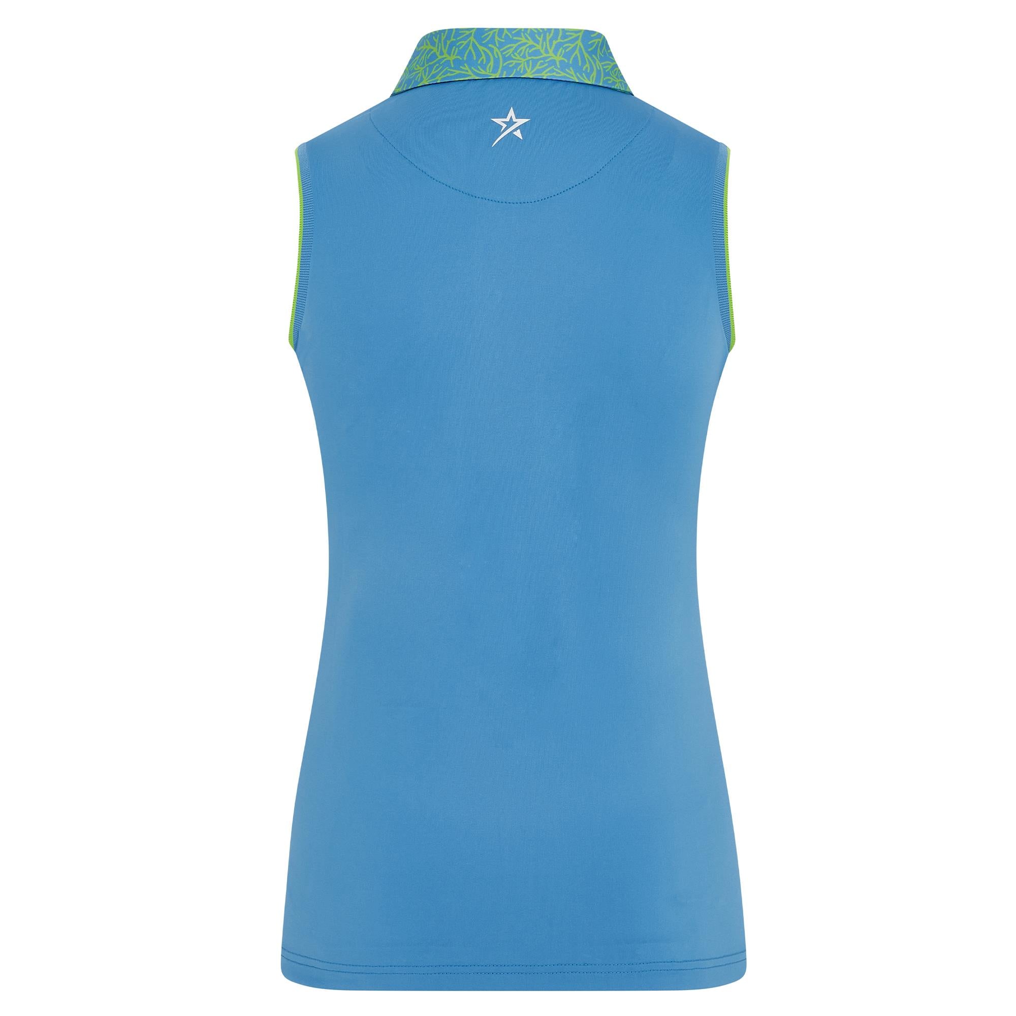 Swing Out Sister Luca Ladies Sleeveless Golf Polo Shirt Ocean Bloom