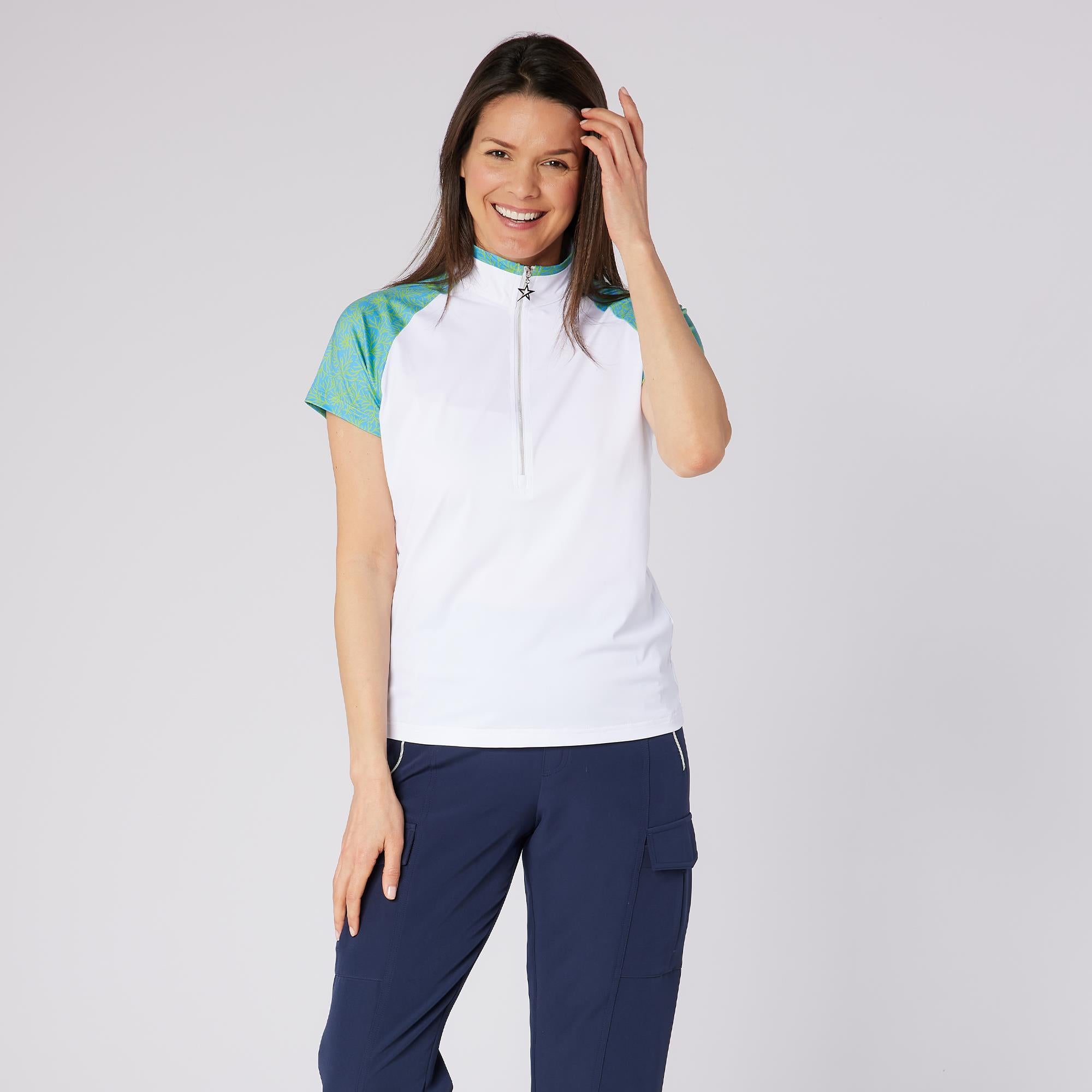 Swing Out Sister Paradise Elite Tour Ladies Polo Shirt Ocean Bloom