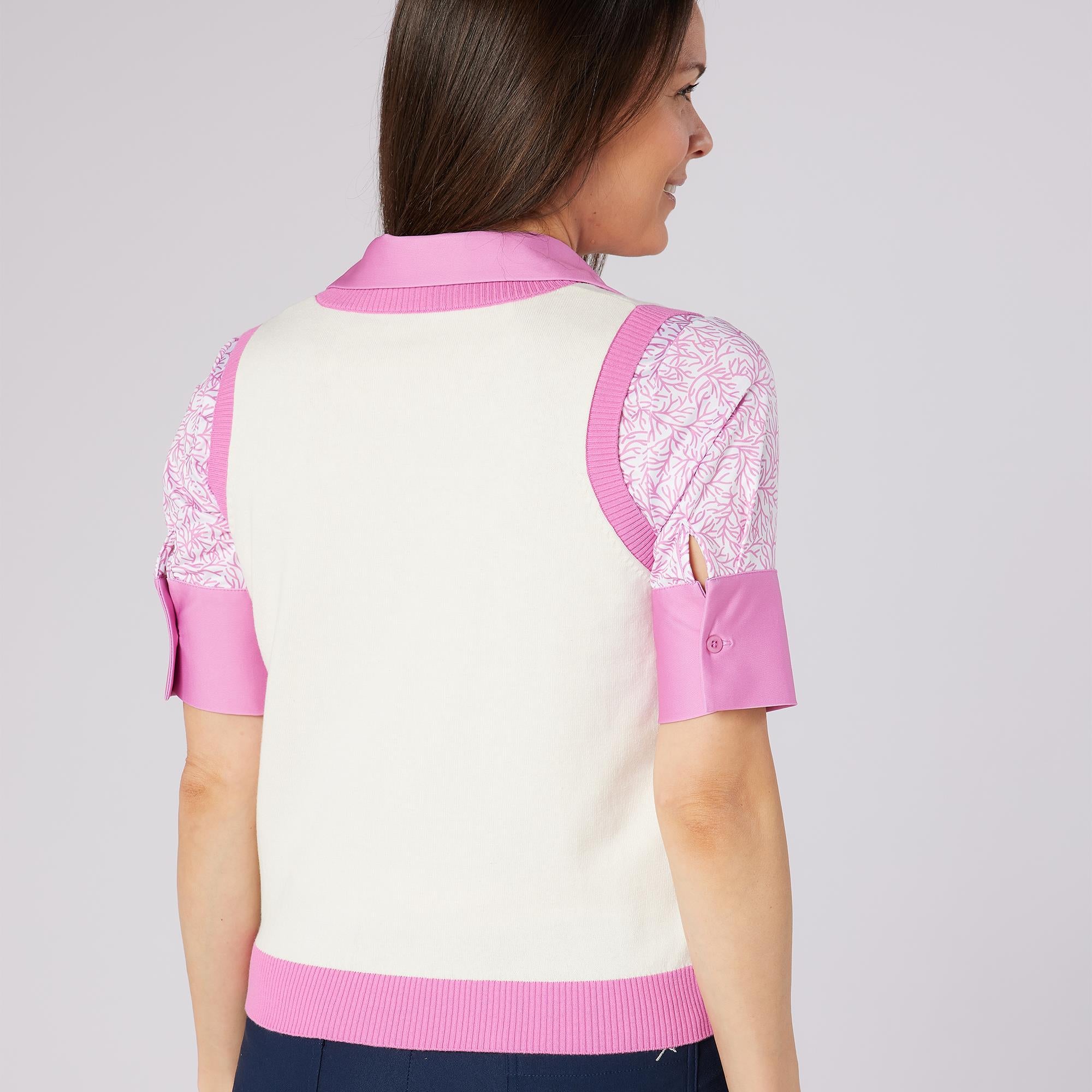 Swing Out Sister Point Cotton Ladies Golf Slipover Super Pink
