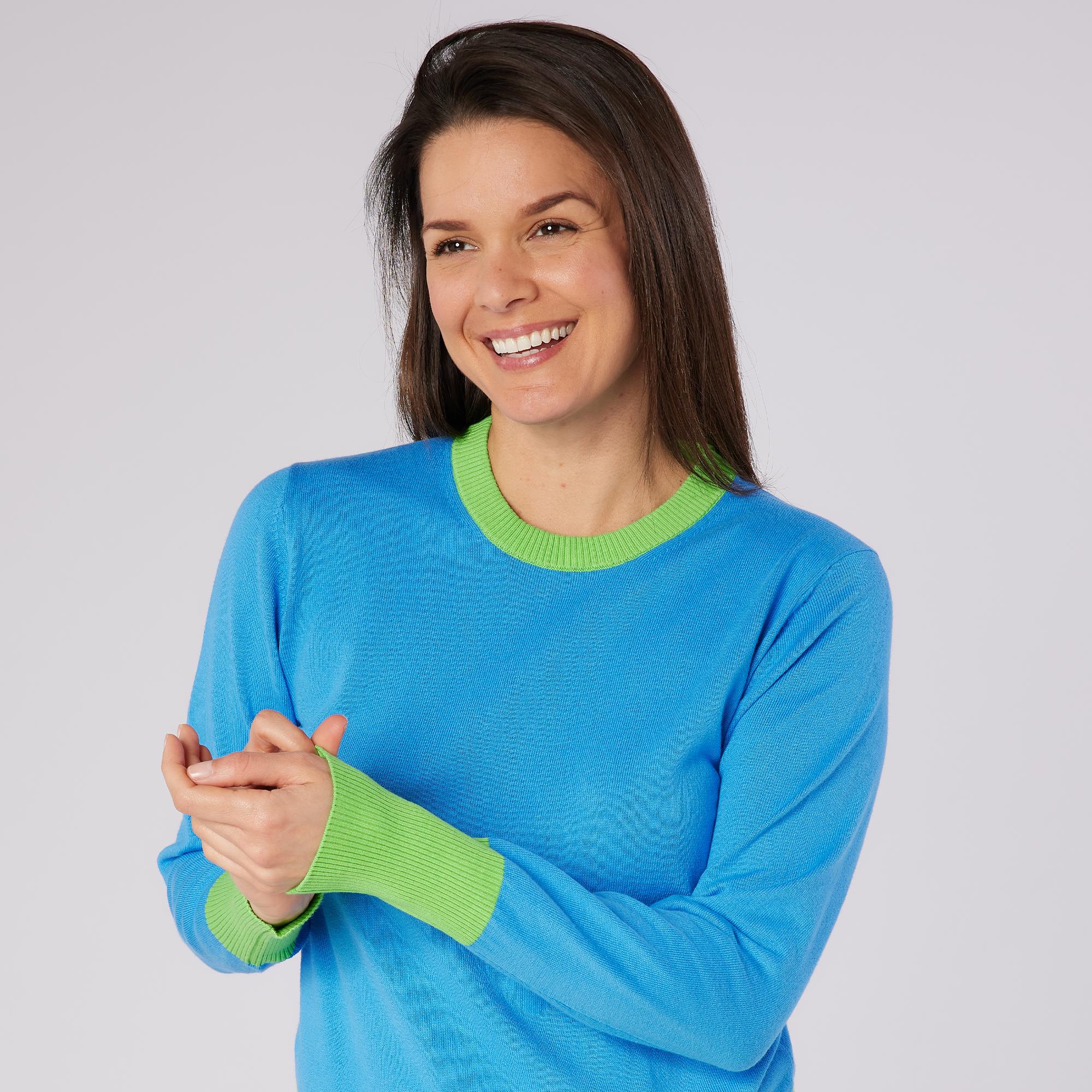 Swing Out Sister Sugar Sustainable Ladies Golf Sweater Ocean