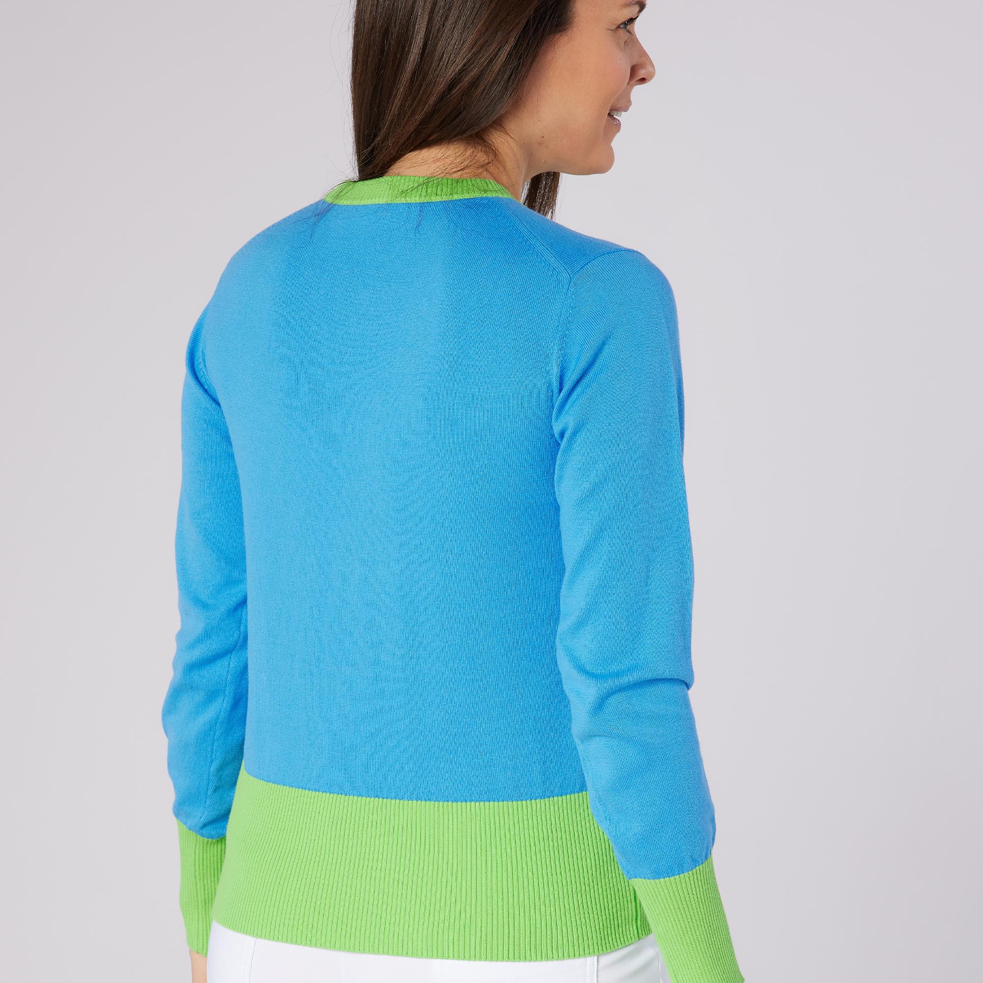 Swing Out Sister Sugar Sustainable Ladies Golf Sweater Ocean