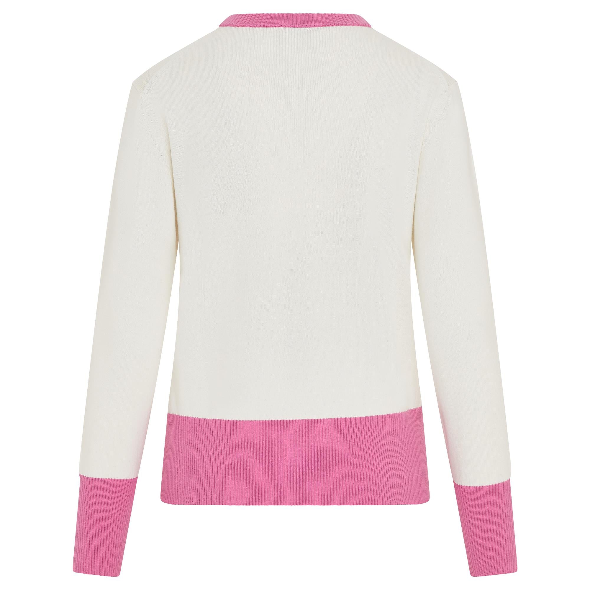 Swing Out Sister Sugar Sustainable Ladies Golf Sweater Super Pink