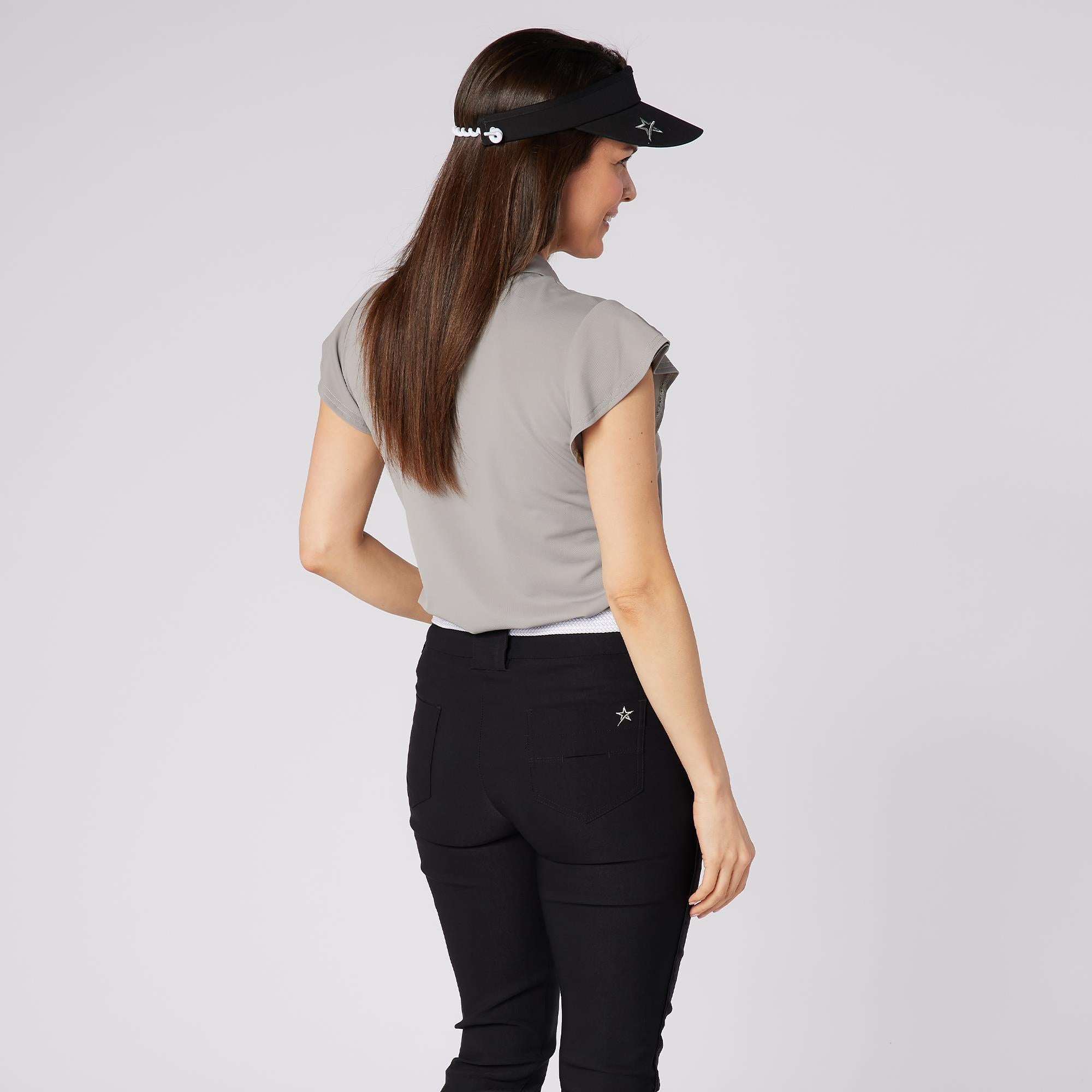 Swing Out Sister Summer Breeze Cap Sleeve Ladies Golf Polo Shirt Elephant