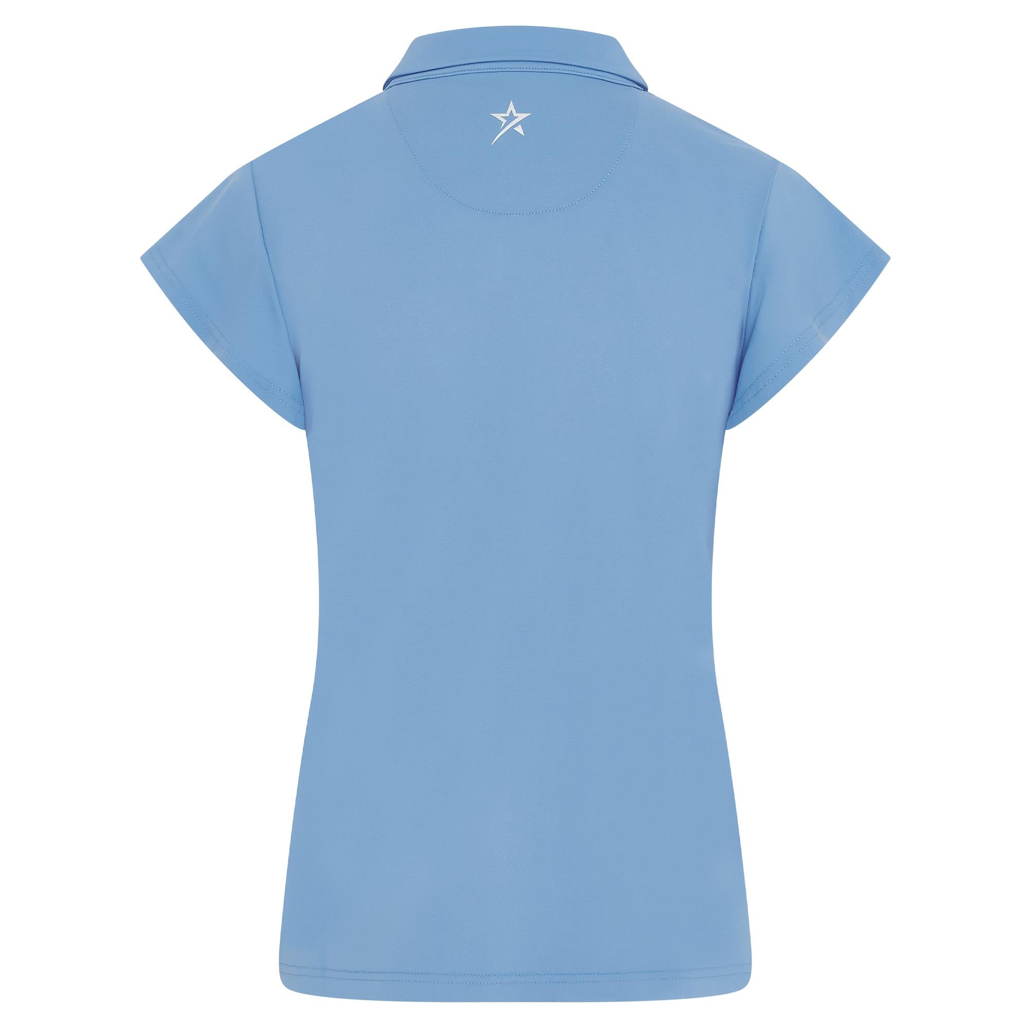 Swing Out Sister Summer Breeze Cap Sleeve Ladies Golf Polo Shirt Ocean