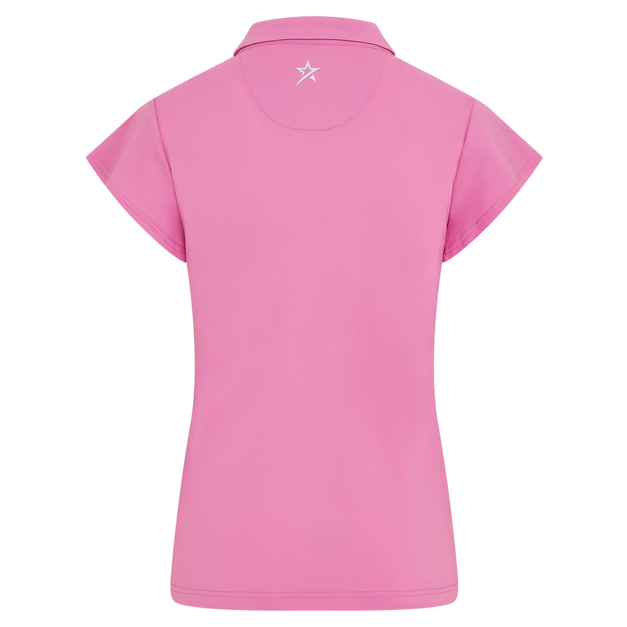 Swing Out Sister Summer Breeze Cap Sleeve Ladies Golf Polo Shirt Super Pink